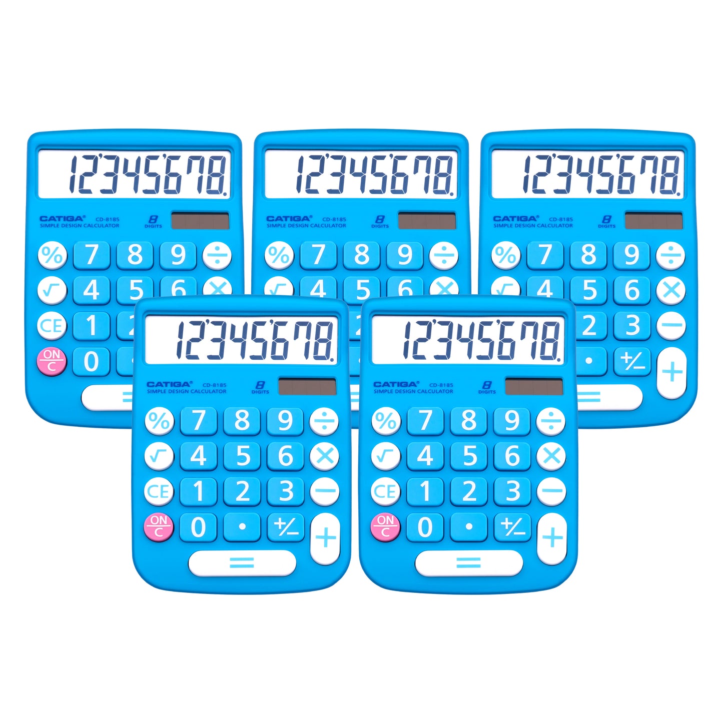 CD-8185 8-Digit Home and Office Calculator (Blue) -5 Pack