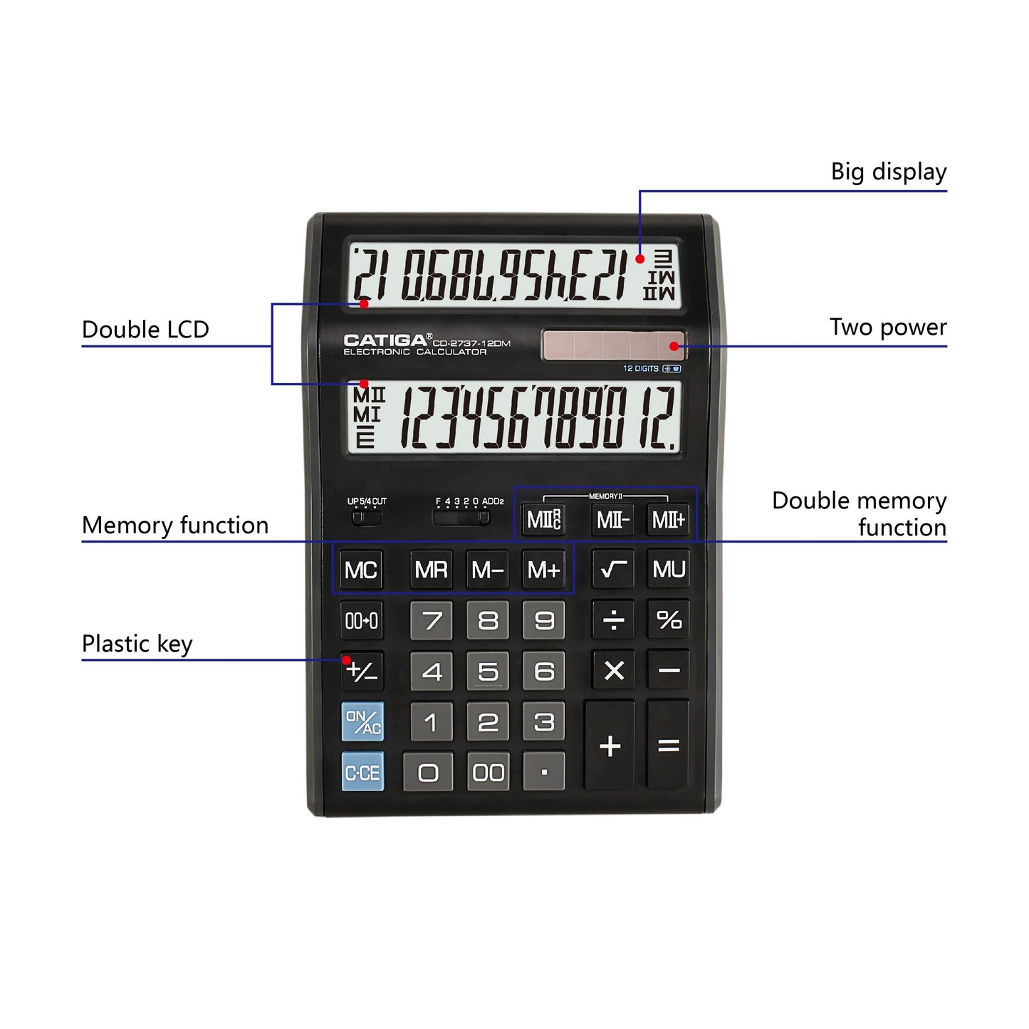 CD-2737-12DM Home and Office Calculator (12 Digit )