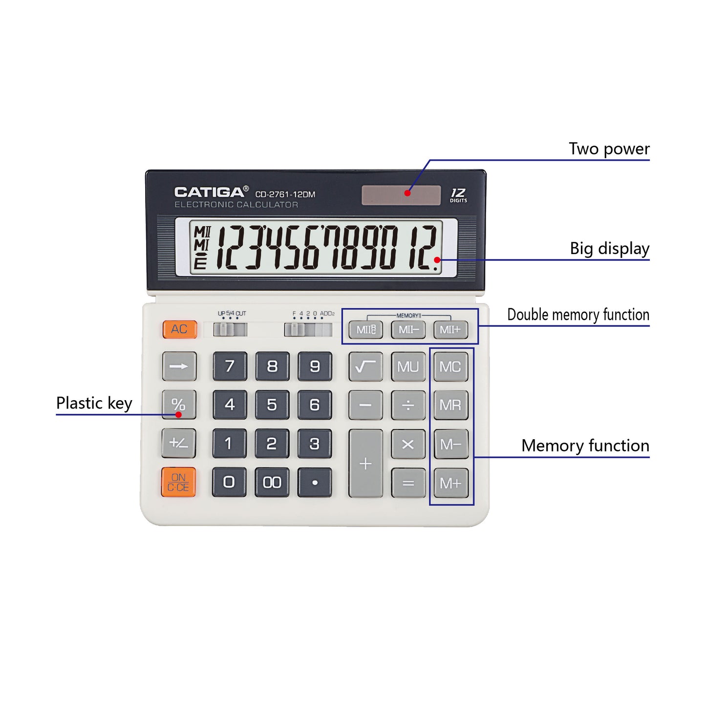CD-2761-12DM Home and Office Calculator (12 Digit )