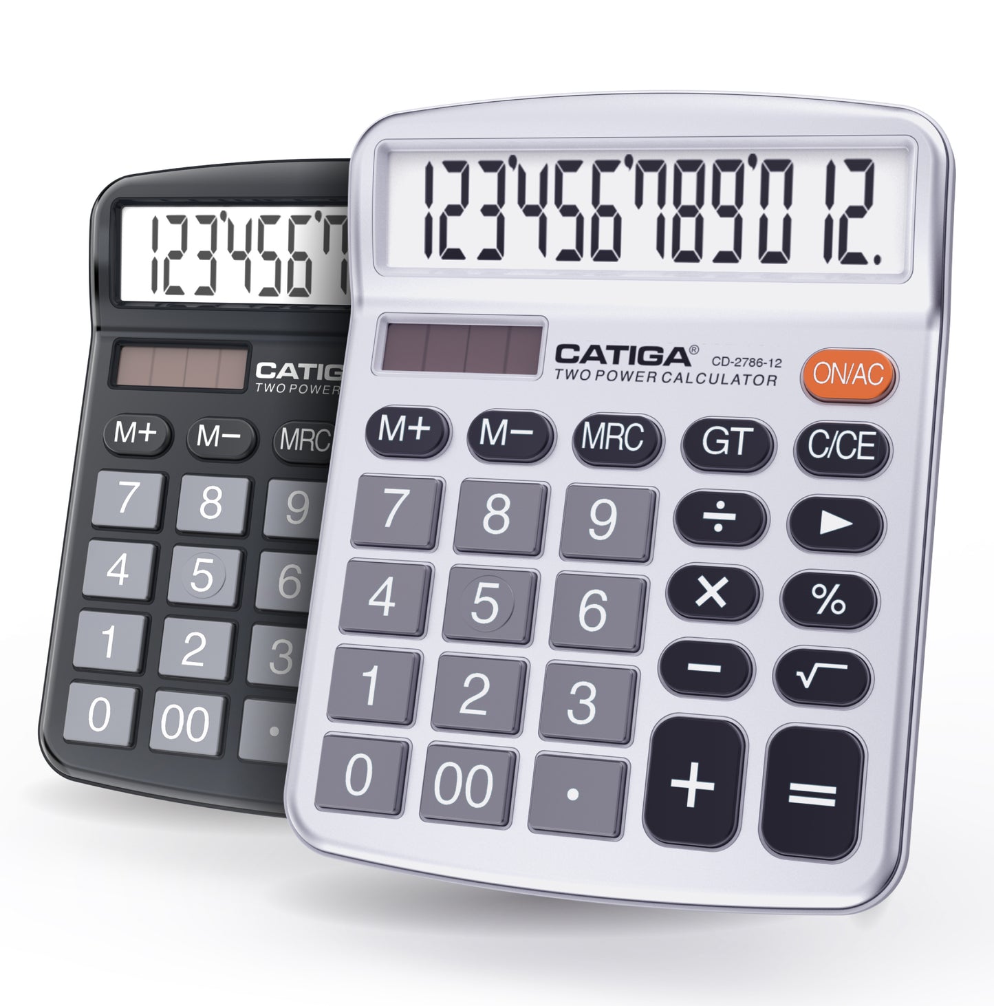 CD-2786 12-Digit Home and Office Calculator (Black/Silver - 2PK)