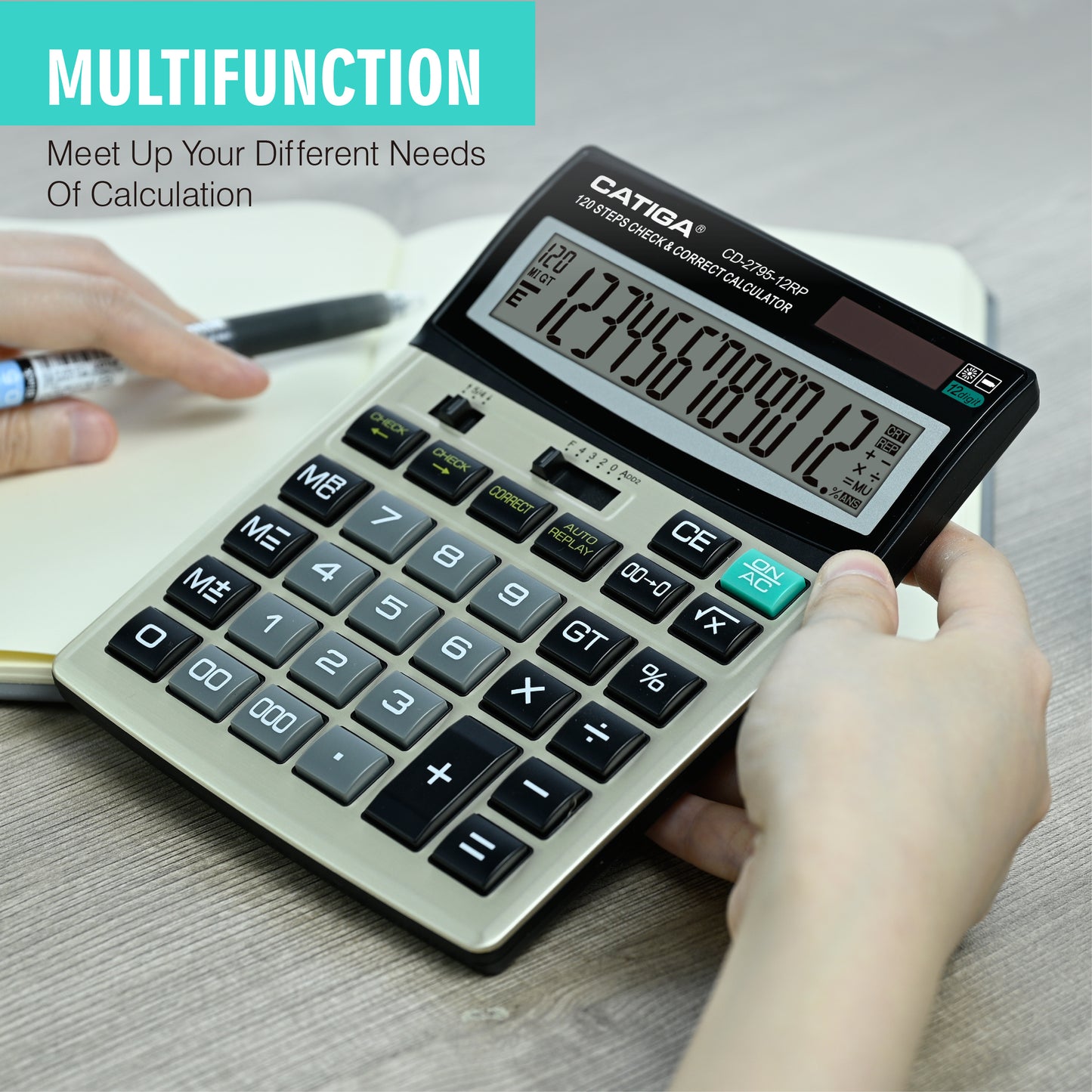 CD-2795-12RP Check & Correct Calculator (12-Digit )