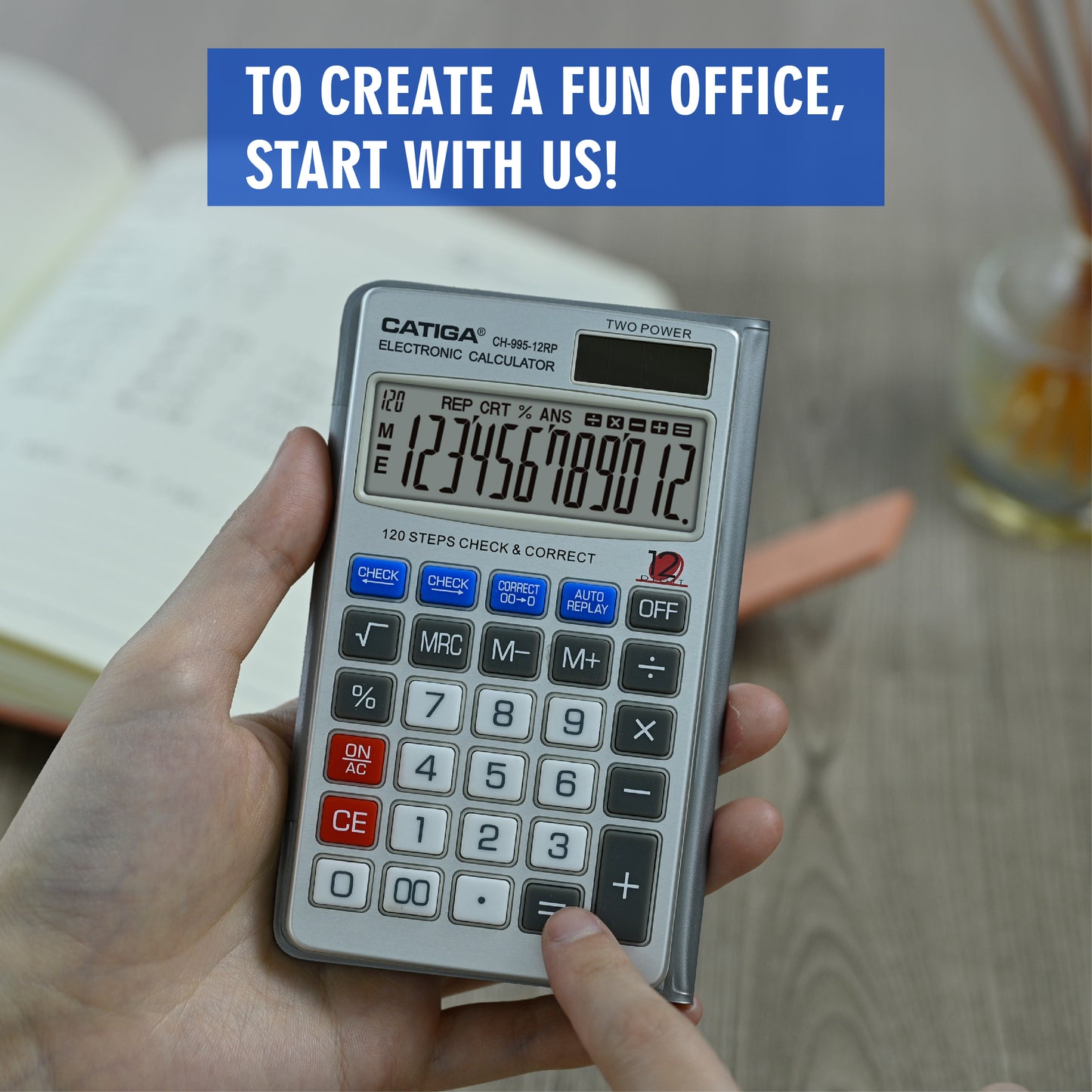 CH-995-12RP Check & Correct Calculator (12 Digit)
