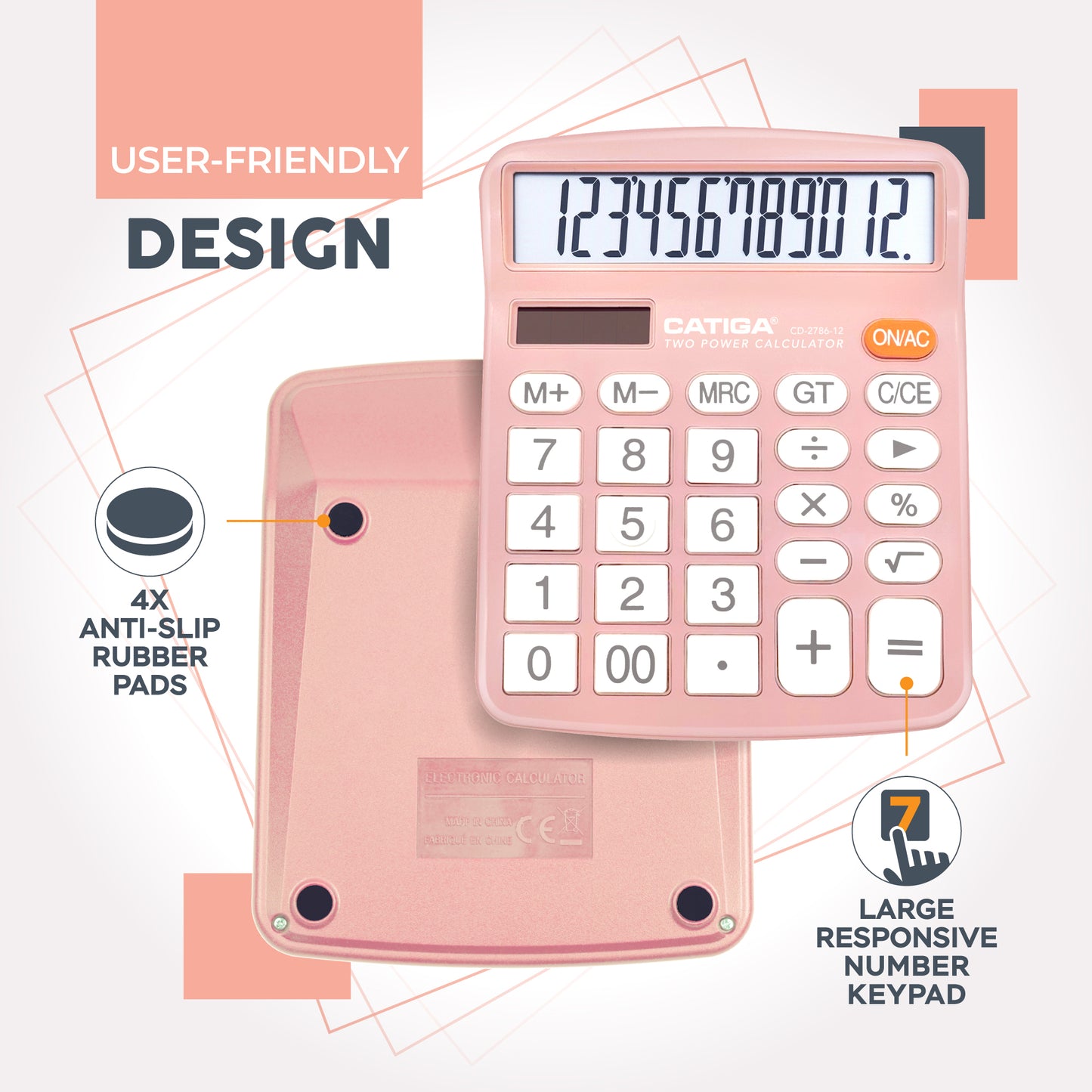 CD-2786 12-Digit Home and Office Calculator (Light Pink)