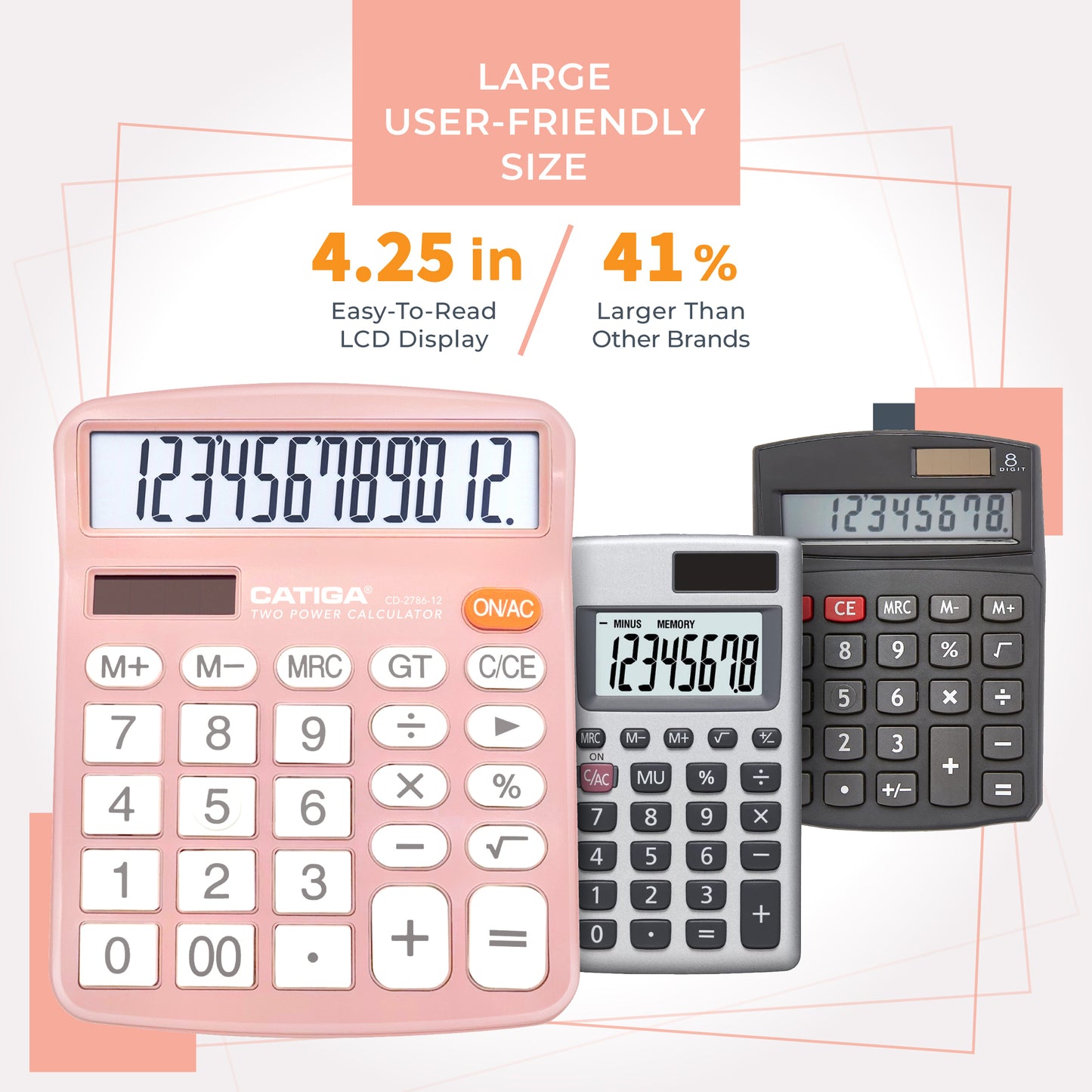 CD-2786 12-Digit Home and Office Calculator (Light Pink)