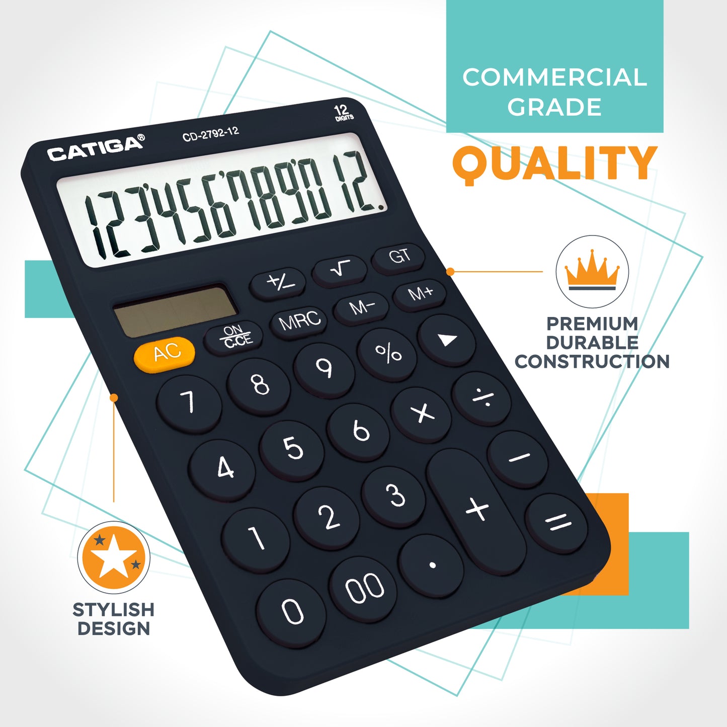 CD-2792 12-Digit Home and Office Calculator (Black)