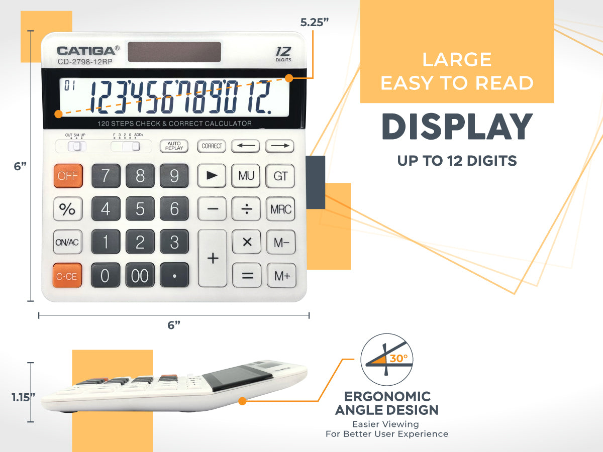 CD-2798 Premium Commercial Ultra Wide 12-Digit Calculator