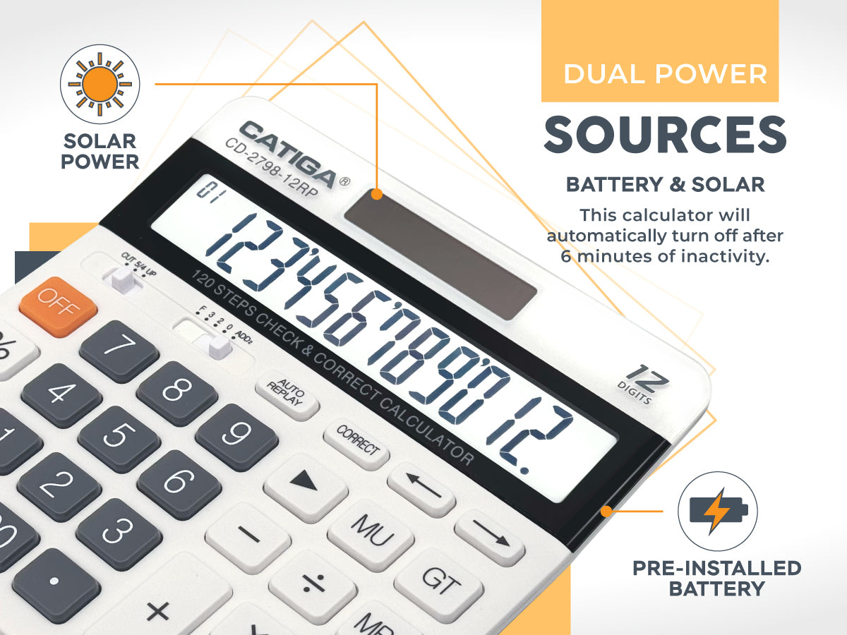 CD-2798 Premium Commercial Ultra Wide 12-Digit Calculator