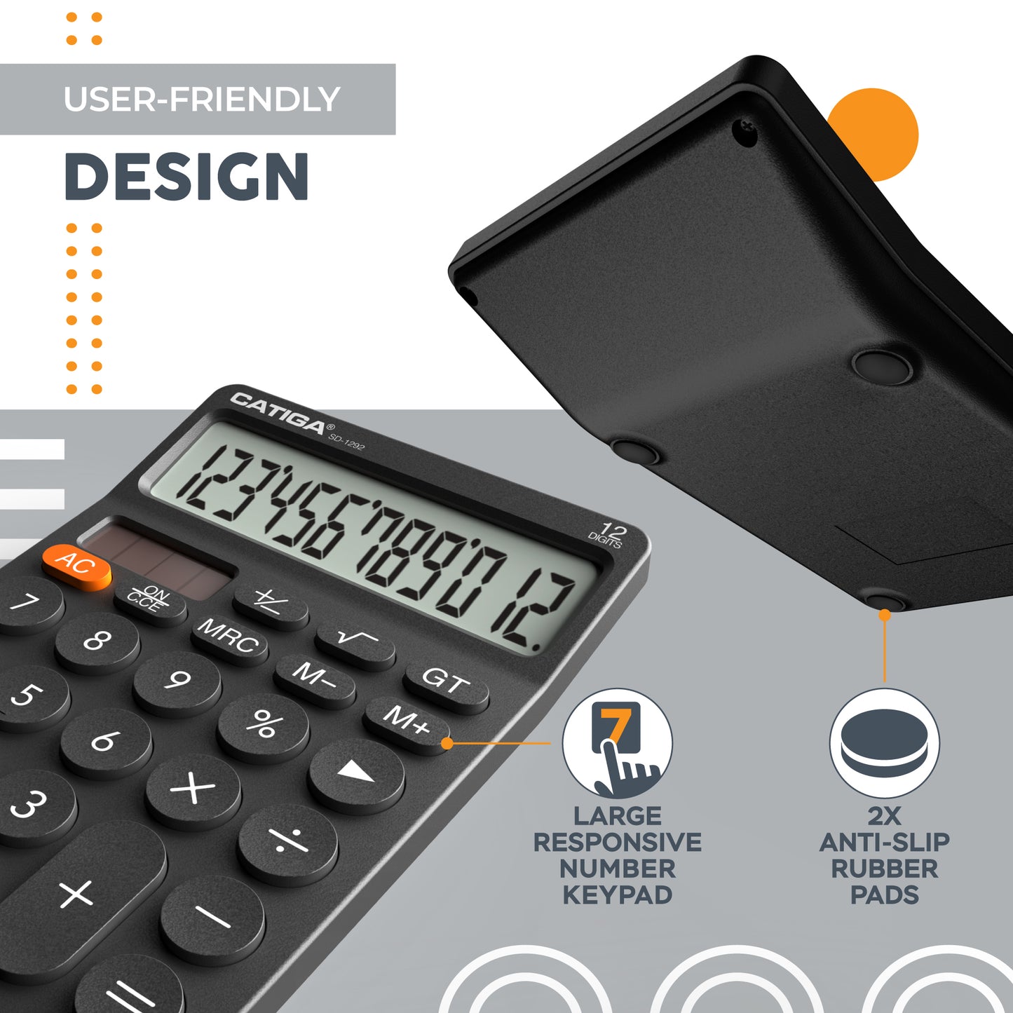 SD-1292 12-Digit Home and Office Calculator (Black) -5 Pack