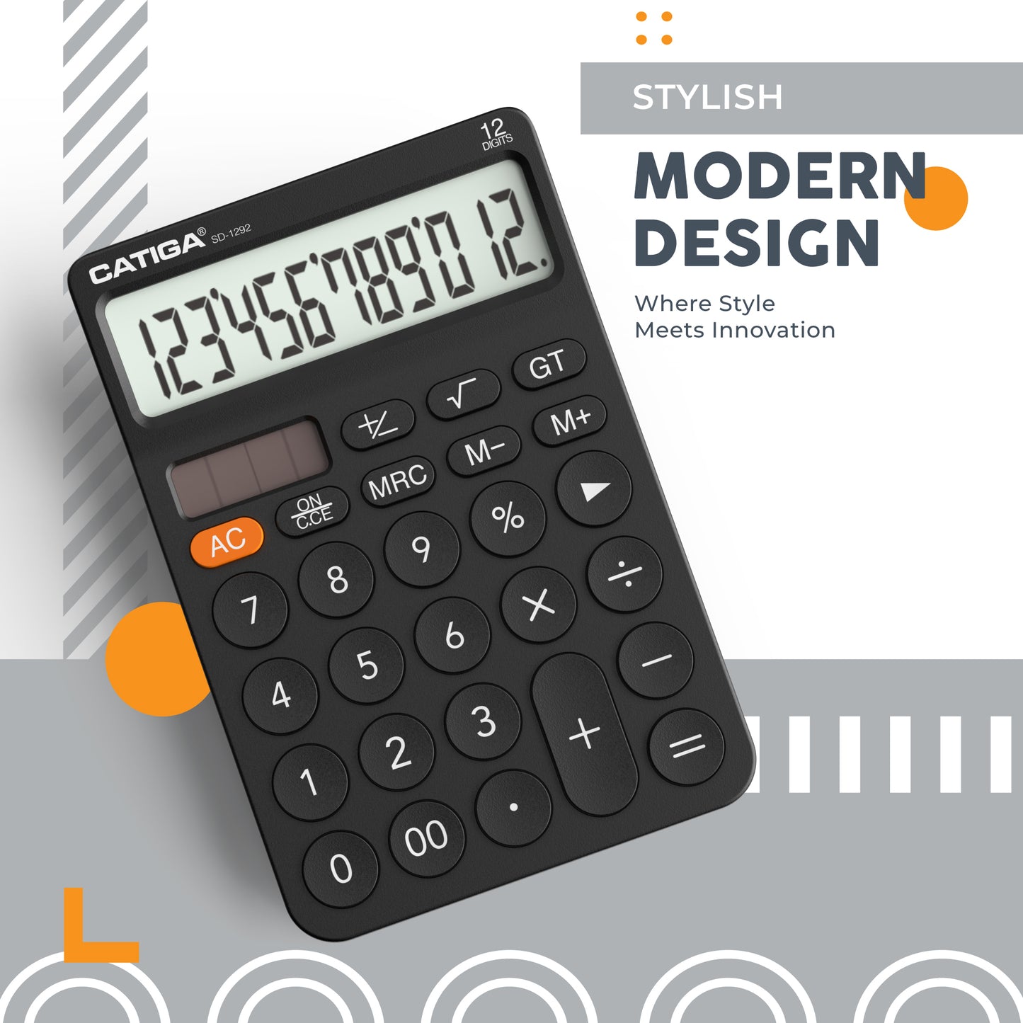 SD-1292 12-Digit Home and Office Calculator (Black) -5 Pack