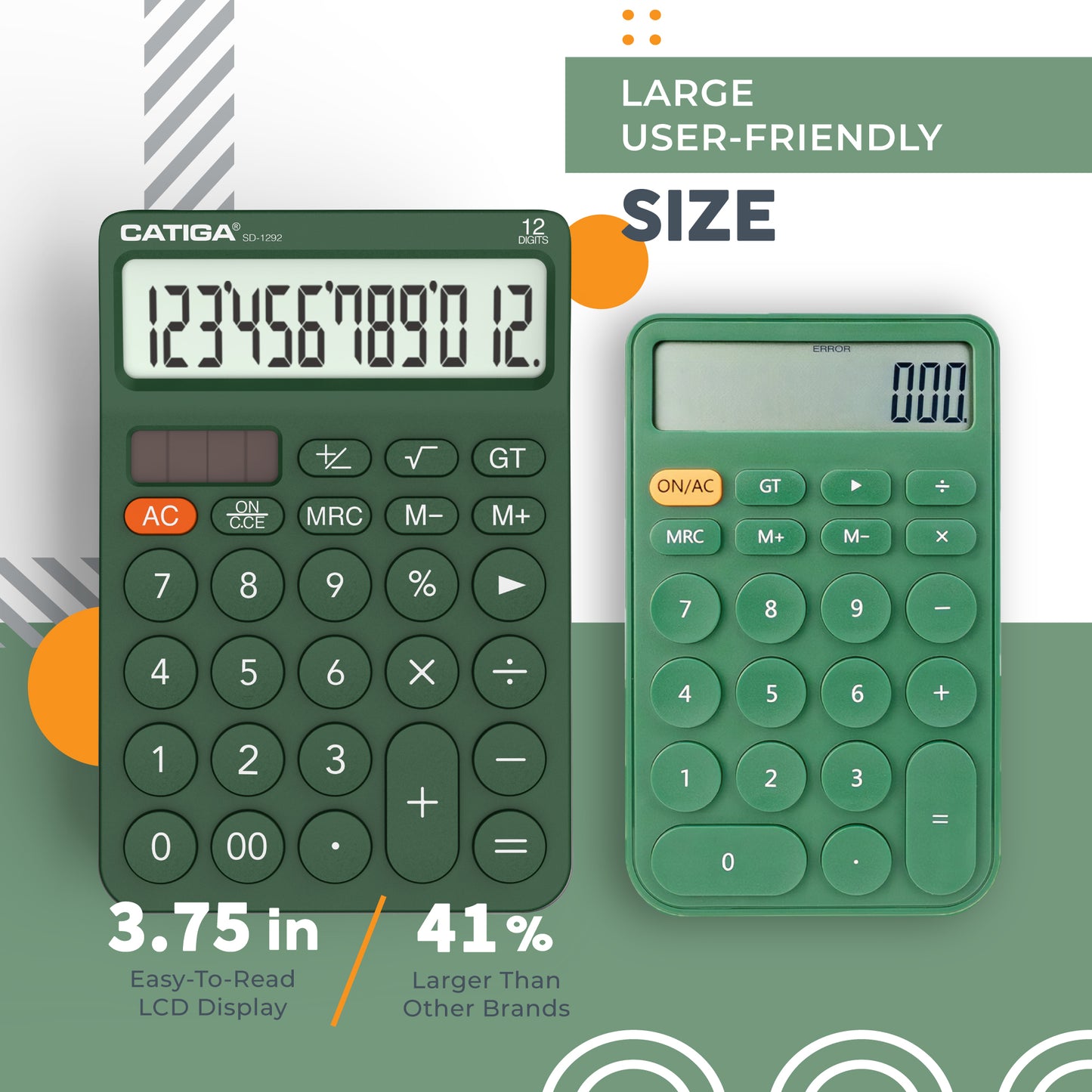 SD-1292 12-Digit Home and Office Calculator (Green)- 5 Pack