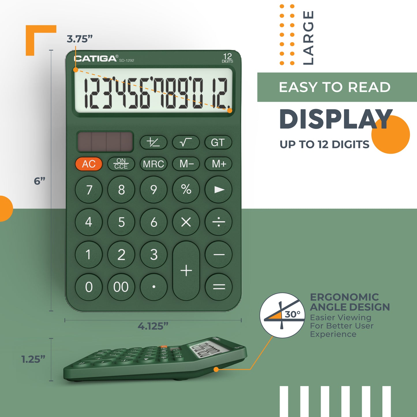 SD-1292 12-Digit Home and Office Calculator (Green)- 5 Pack