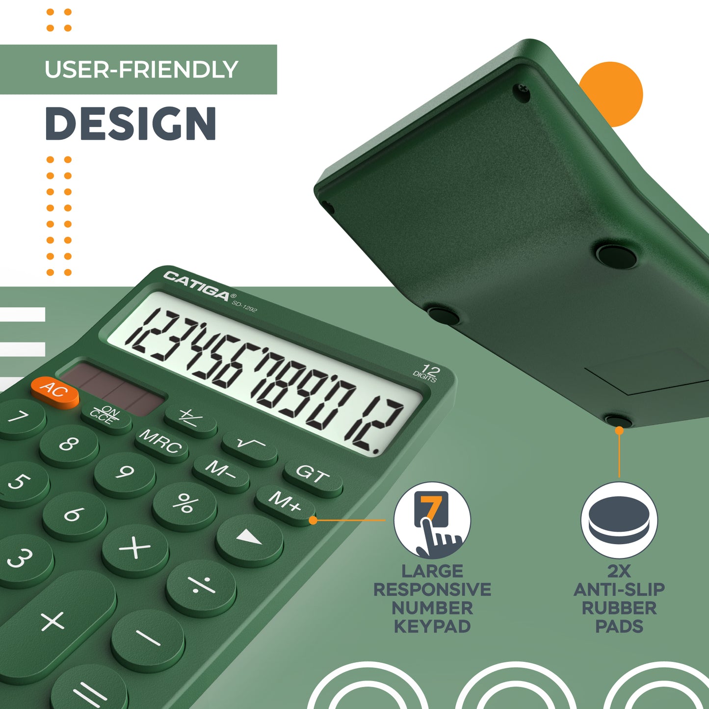 SD-1292 12-Digit Home and Office Calculator (Green)- 5 Pack