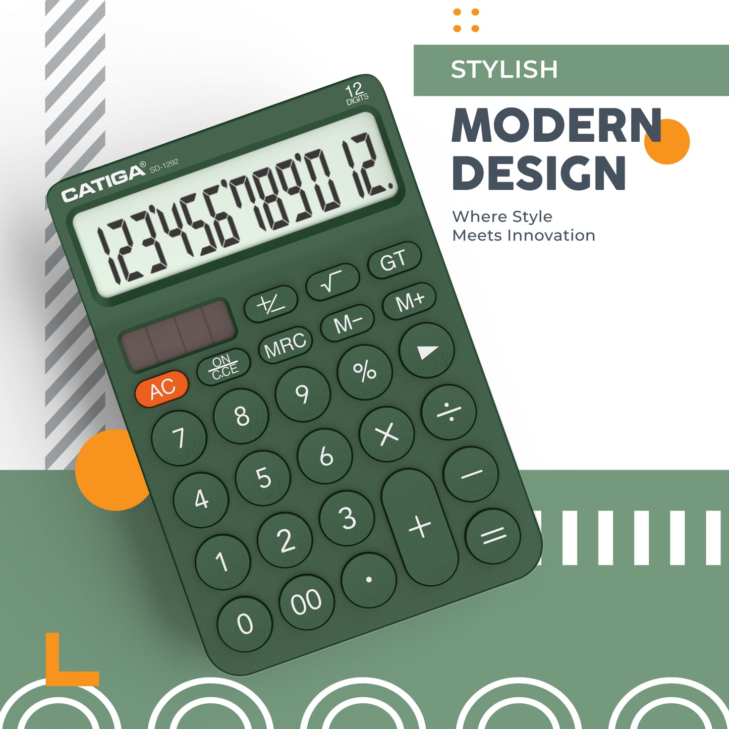 SD-1292 12-Digit Home and Office Calculator (Green)- 5 Pack