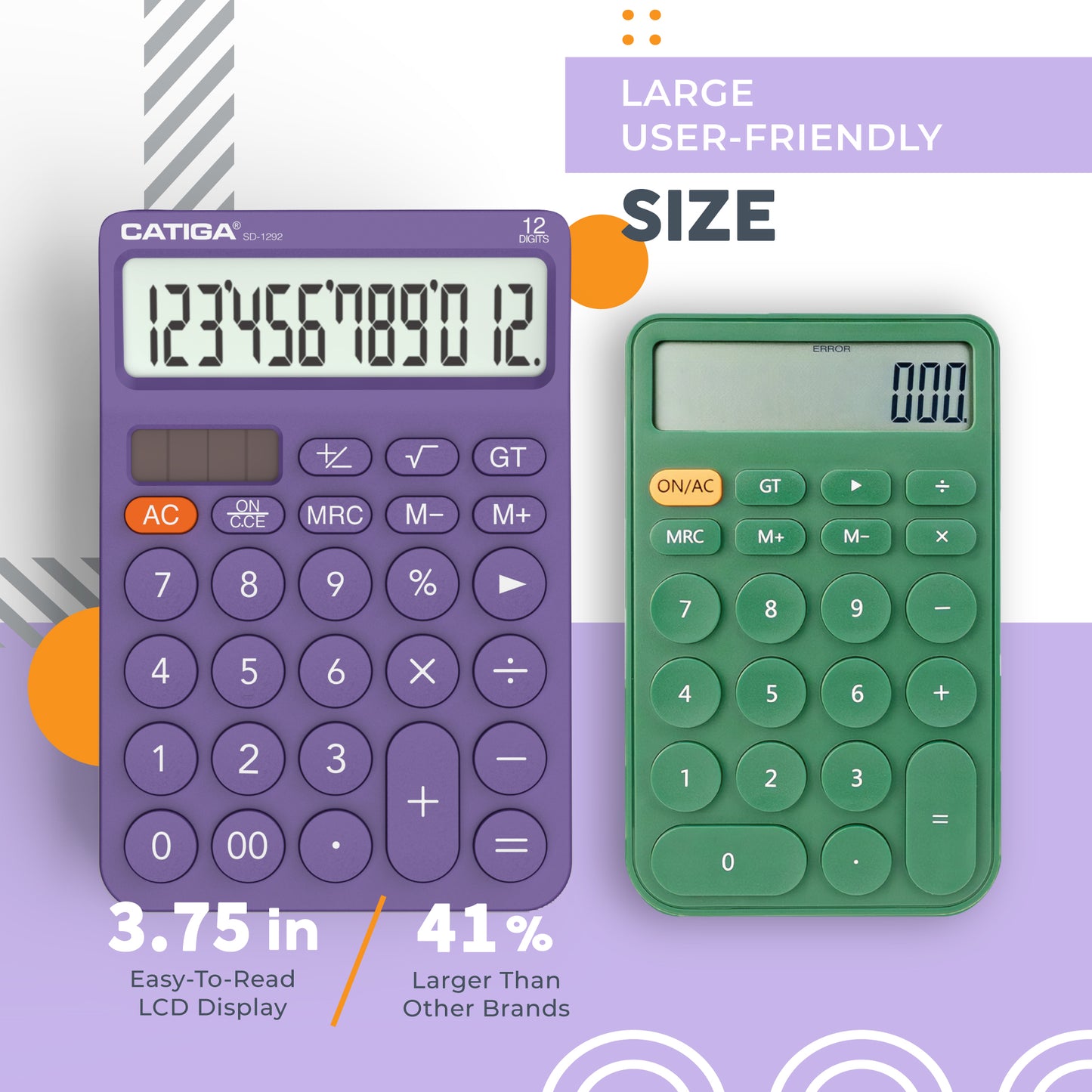 SD-1292 12-Digit Home and Office Calculator (Purple) -5 Pack