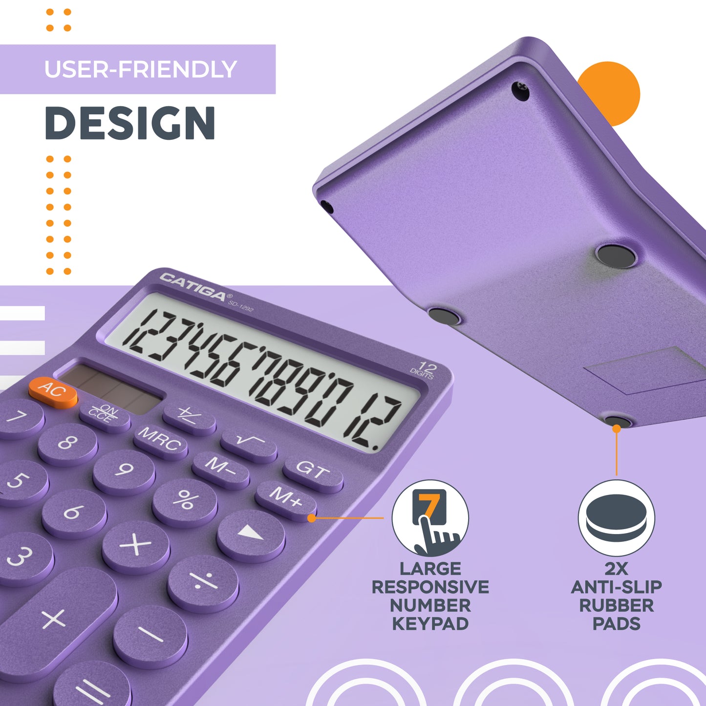 SD-1292 12-Digit Home and Office Calculator (Purple) -5 Pack