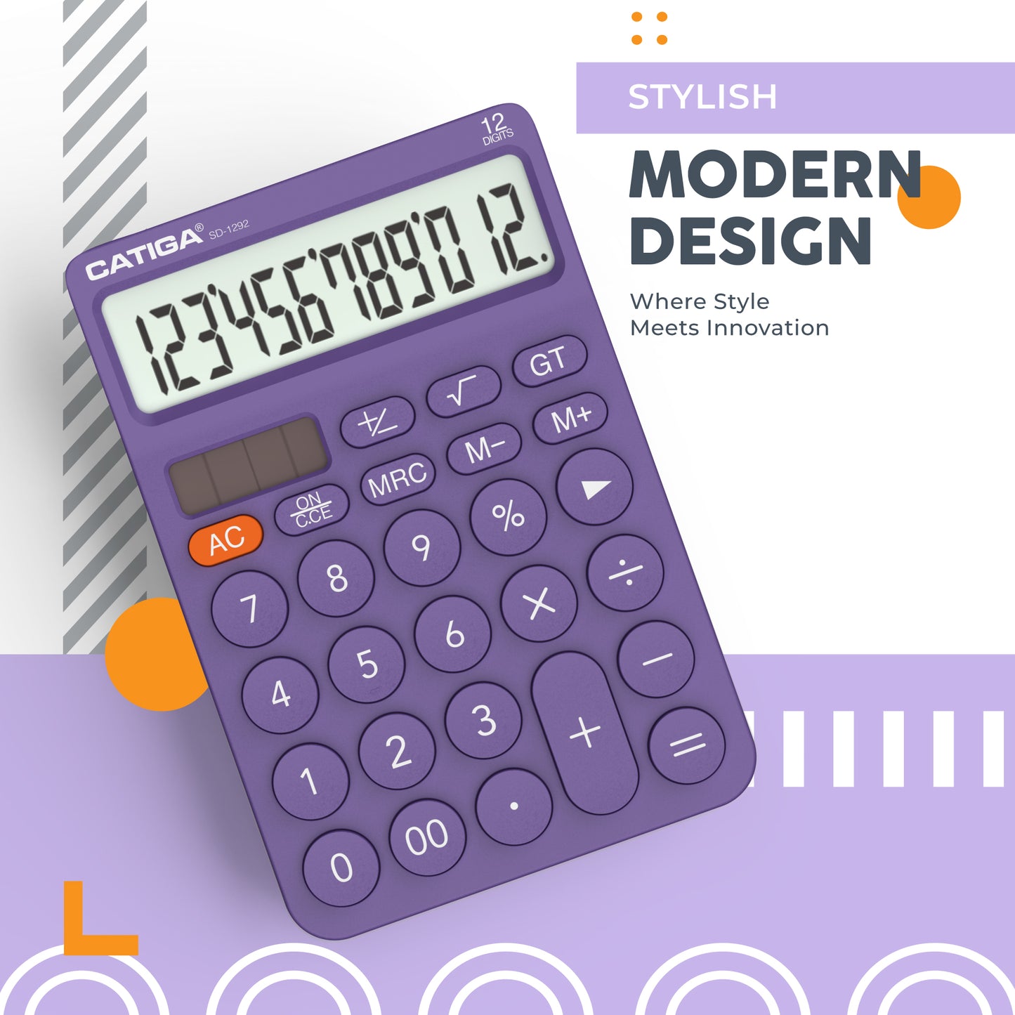 SD-1292 12-Digit Home and Office Calculator (Purple) -5 Pack