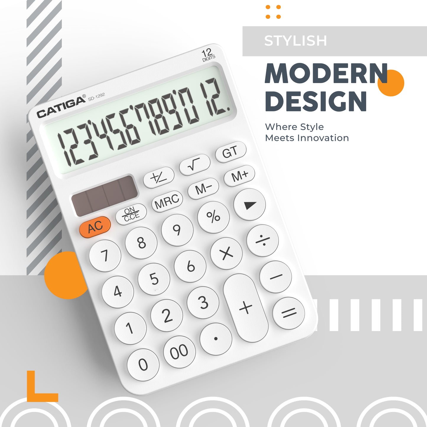 SD-1292 12-Digit Home and Office Calculator (White)