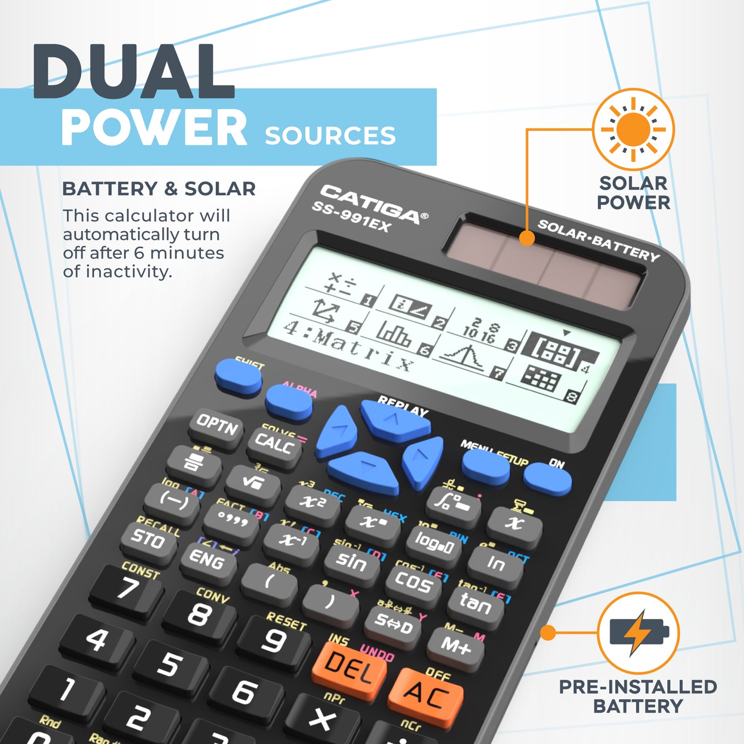 CATIGA SS-991EX Scientific Calculator with Advanced 550 Functions -5 pack
