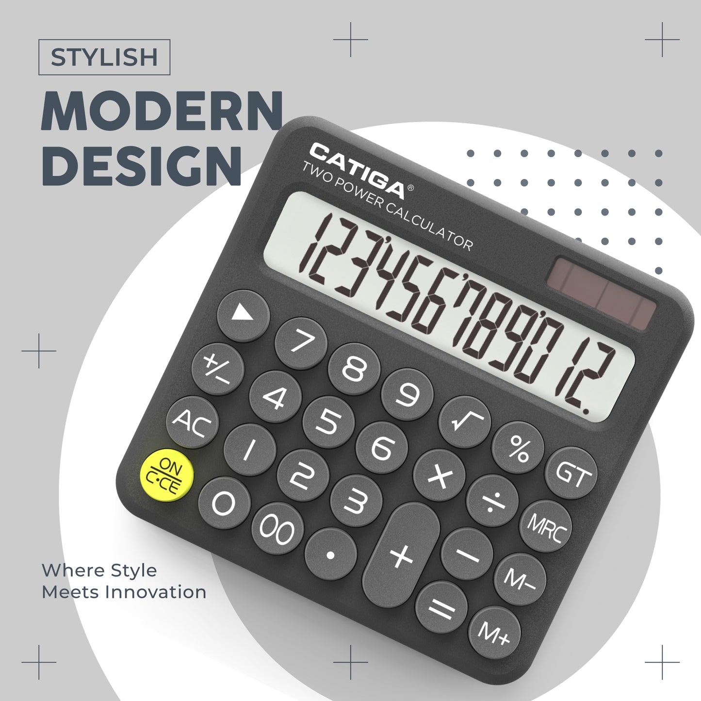 SD-1299 12-Digit Mechanical Switch Calculator (Charcoal Gray)