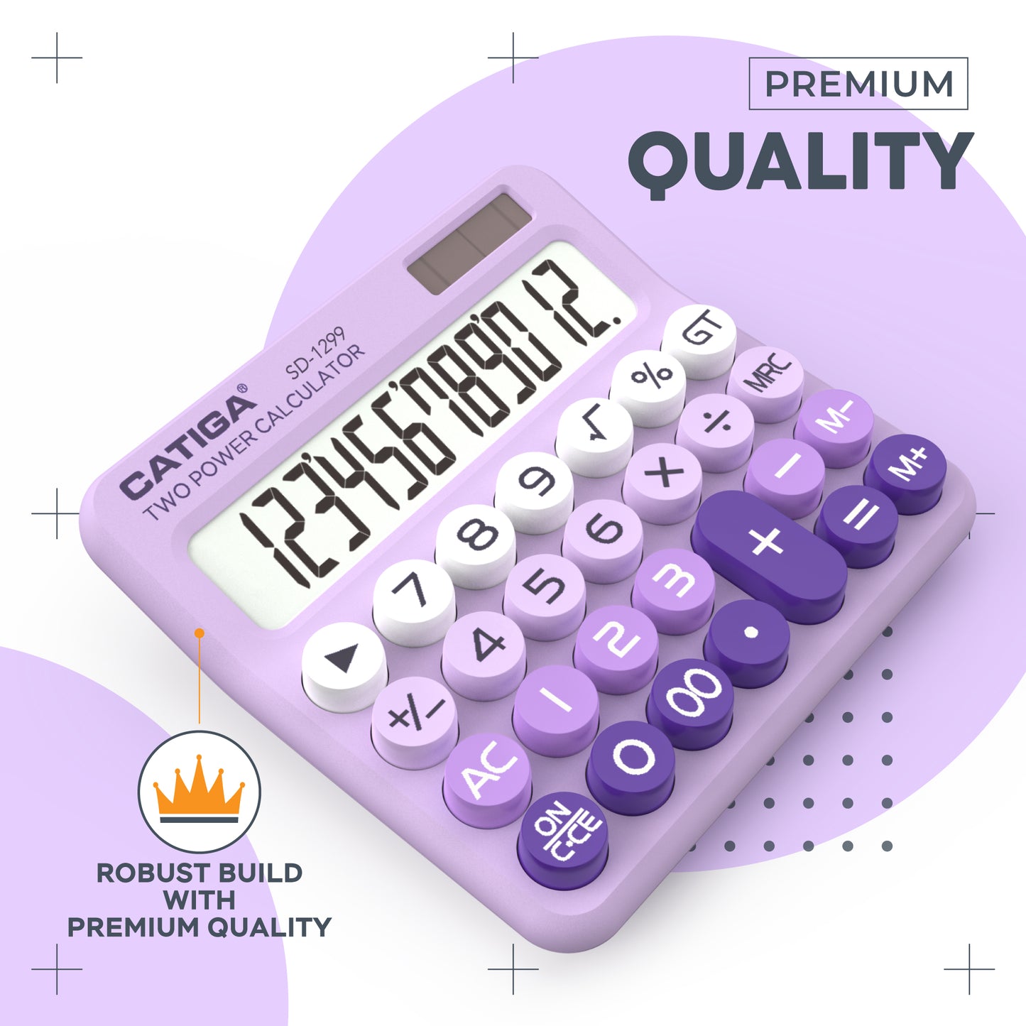 SD-1299 12-Digit Mechanical Switch Calculator (Lavender)