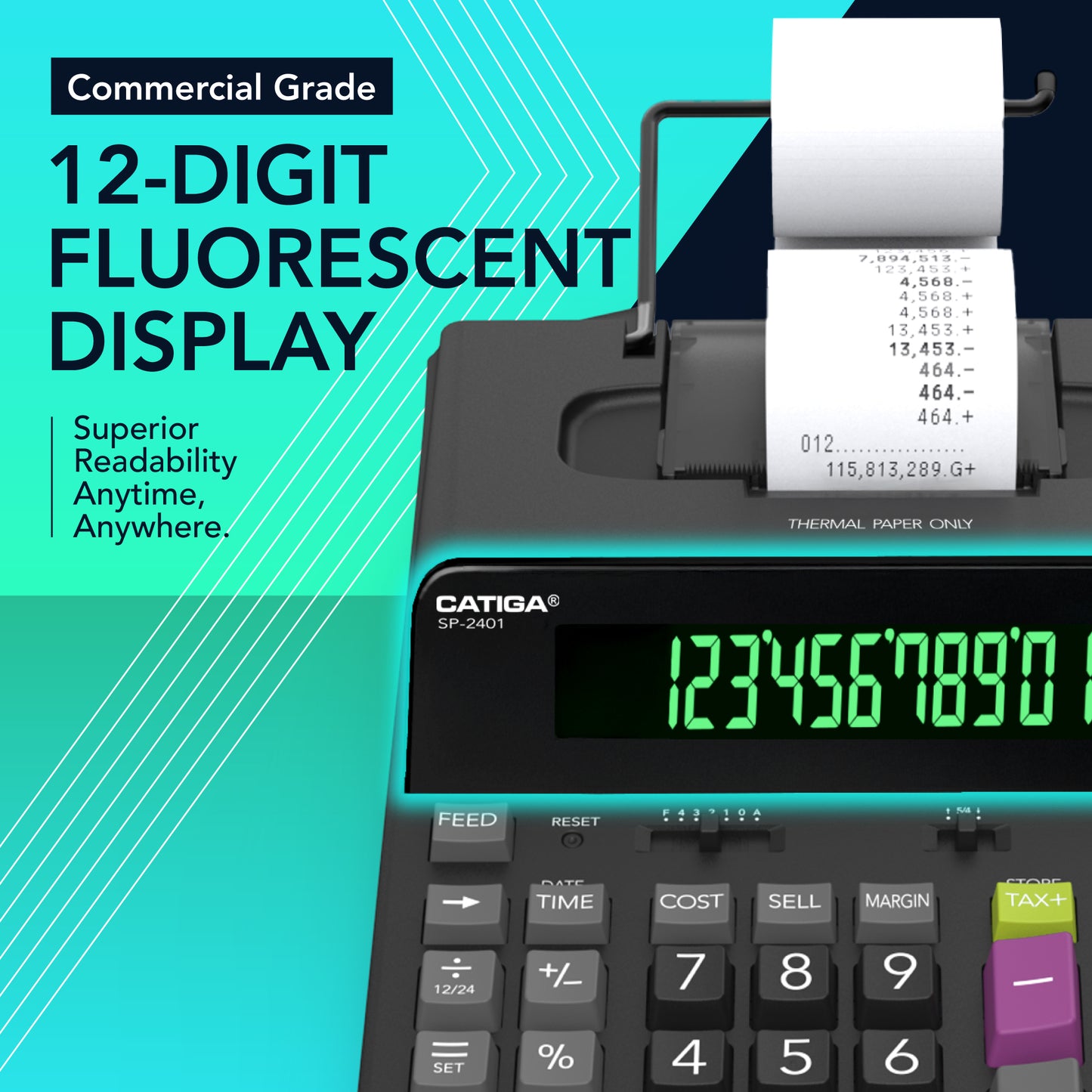 SP-2401 Ink-Free 12 Digit Thermal Printing Calculator
