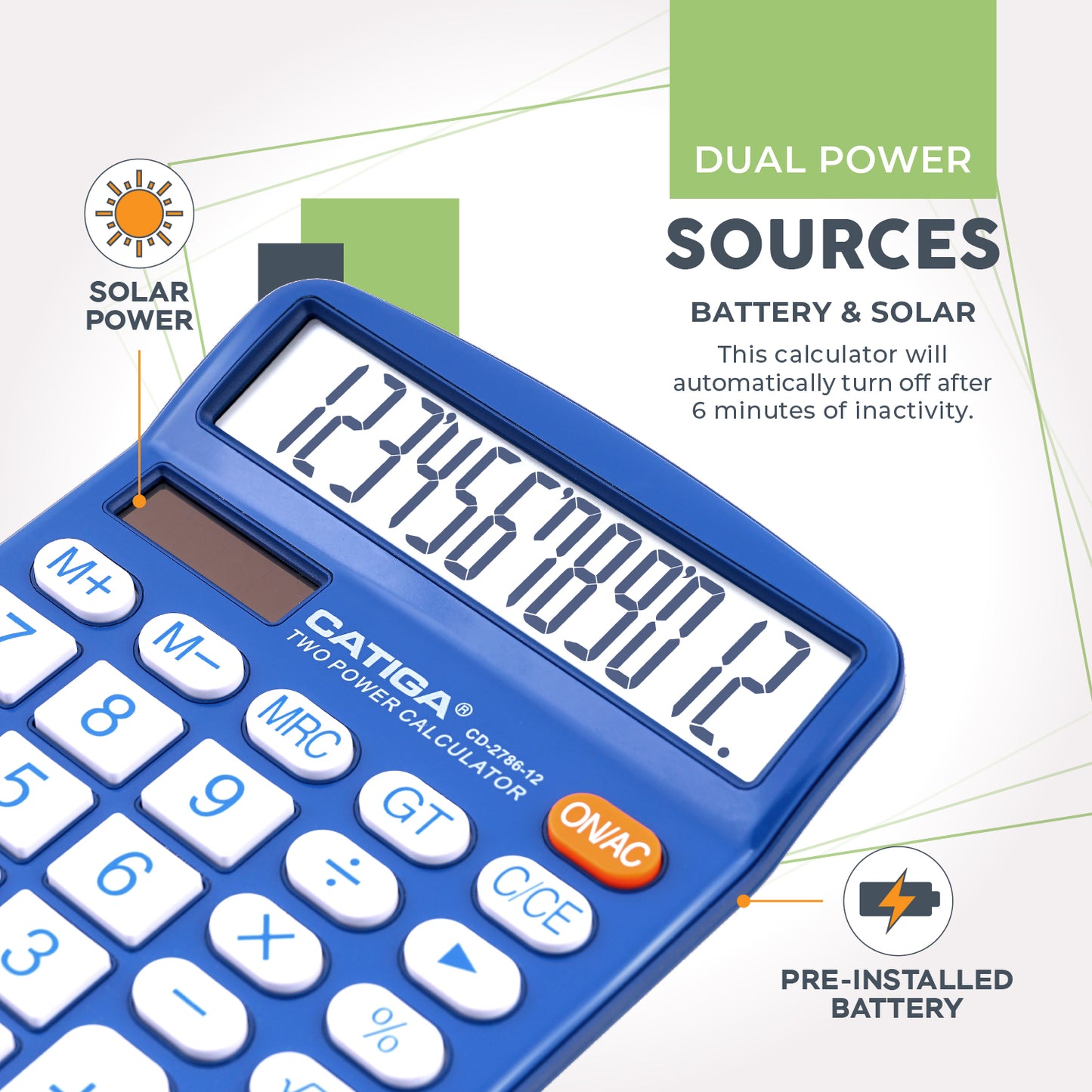 CD-2786 12-Digit Home and Office Calculator (Blue)