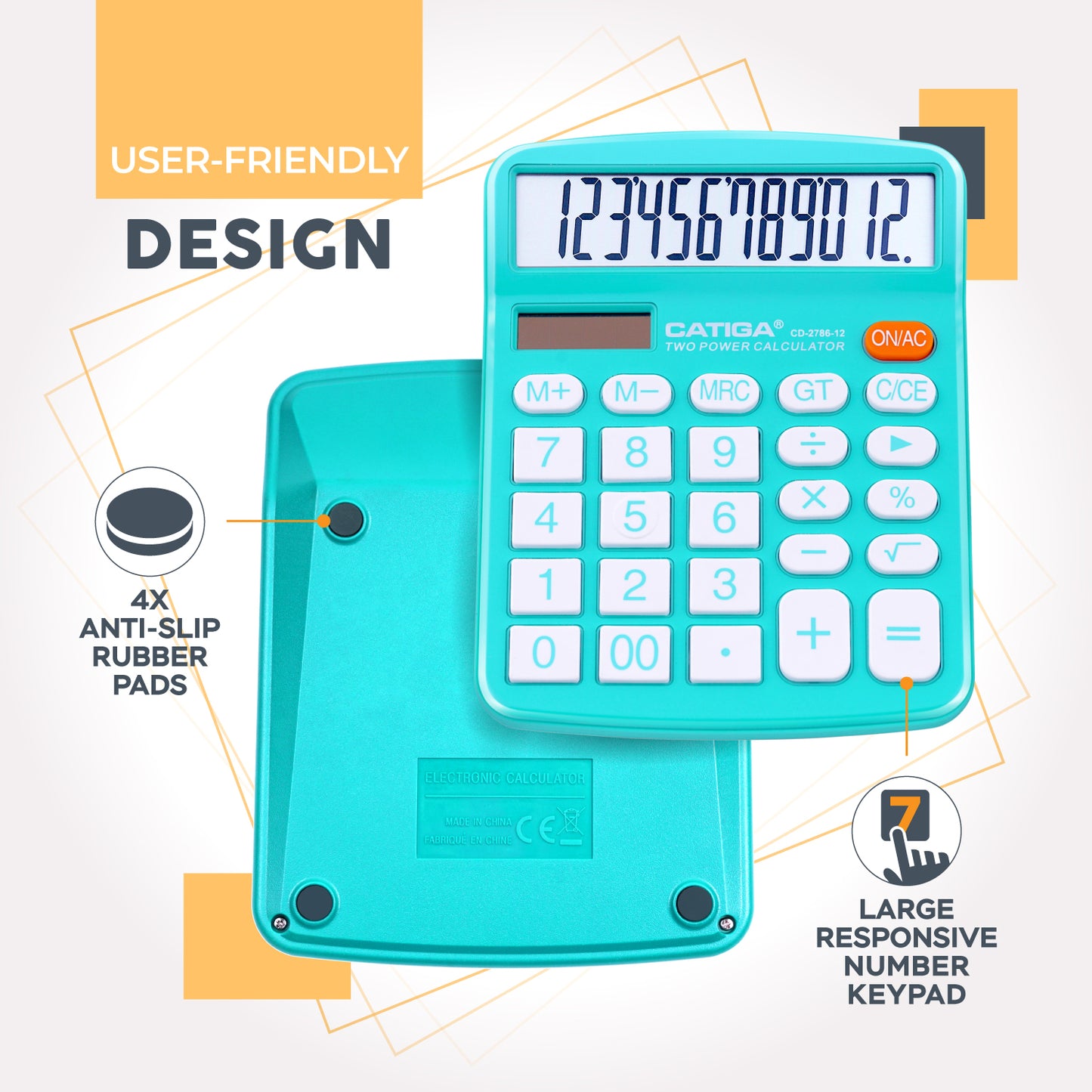 CD-2786 12-Digit Home and Office Calculator (Light Blue)-5 Pack
