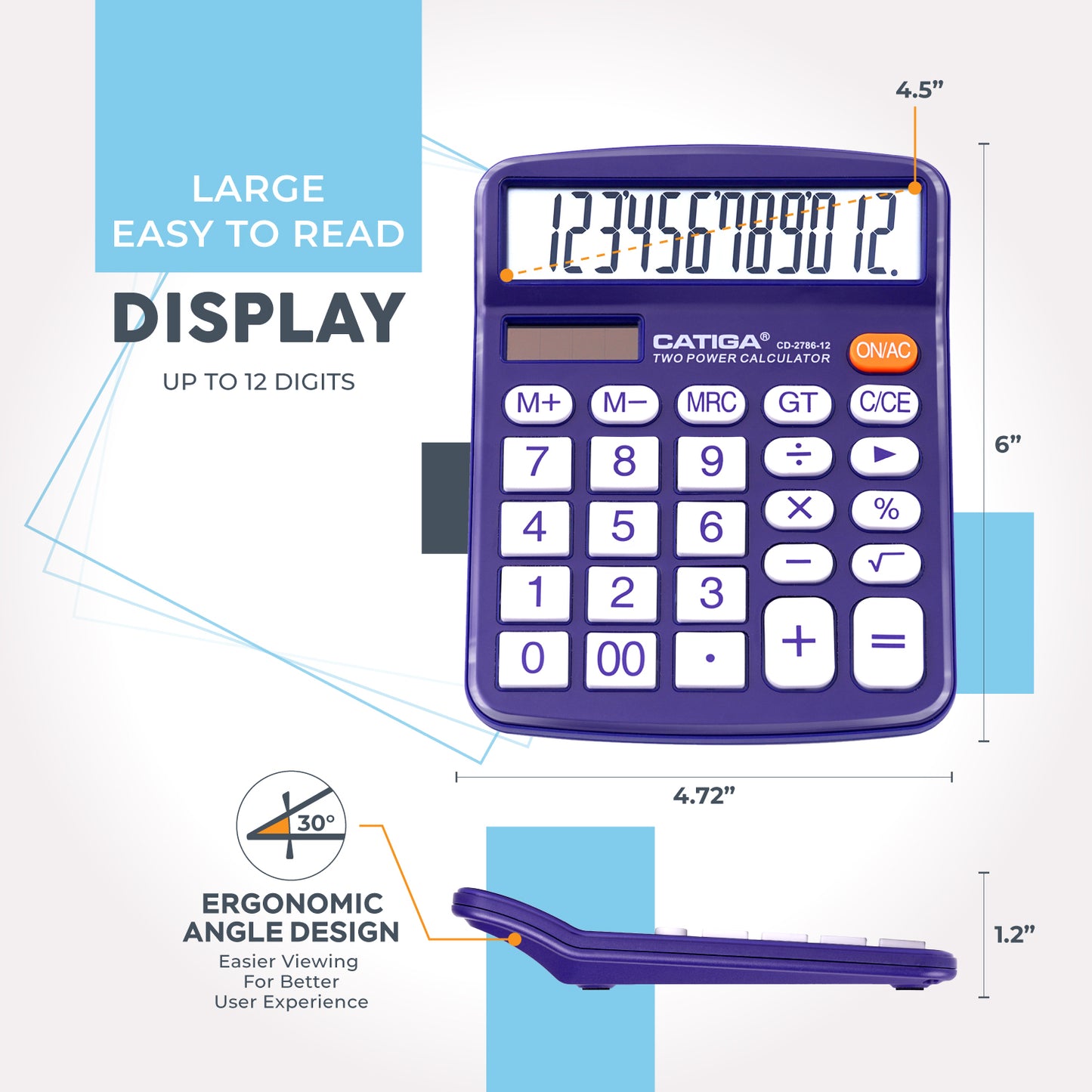 CD-2786 12-Digit Home and Office Calculator (Purple)-5 Pack