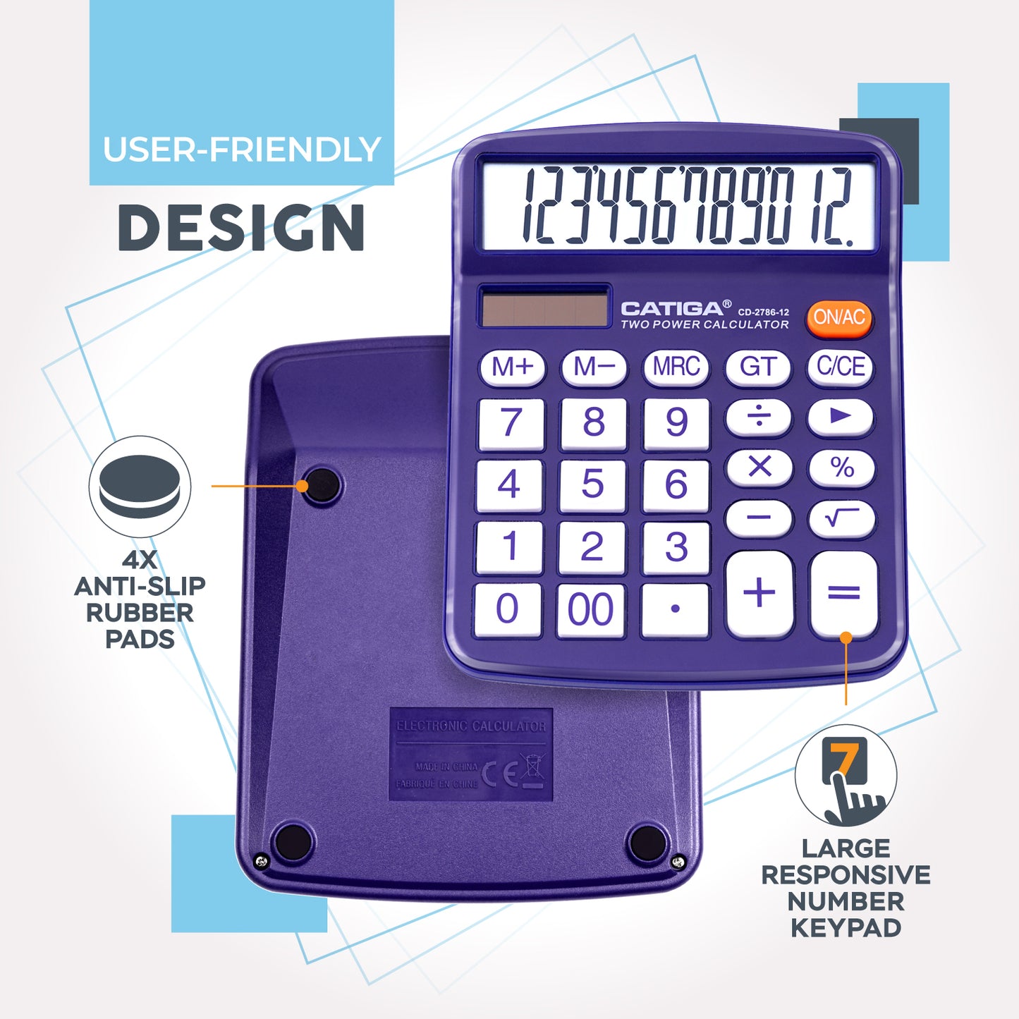 CD-2786 12-Digit Home and Office Calculator (Purple)-5 Pack