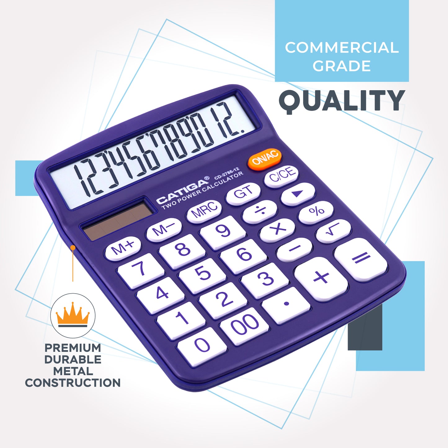 CD-2786 12-Digit Home and Office Calculator (Purple)-5 Pack