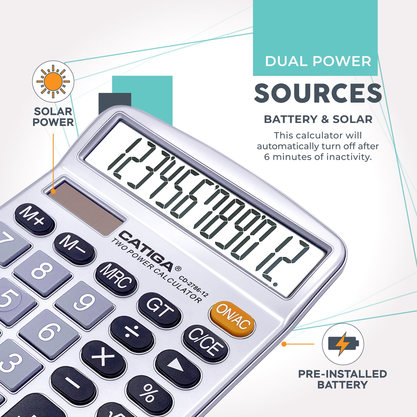 CD-2786 12-Digit Home and Office Calculator (Silver)