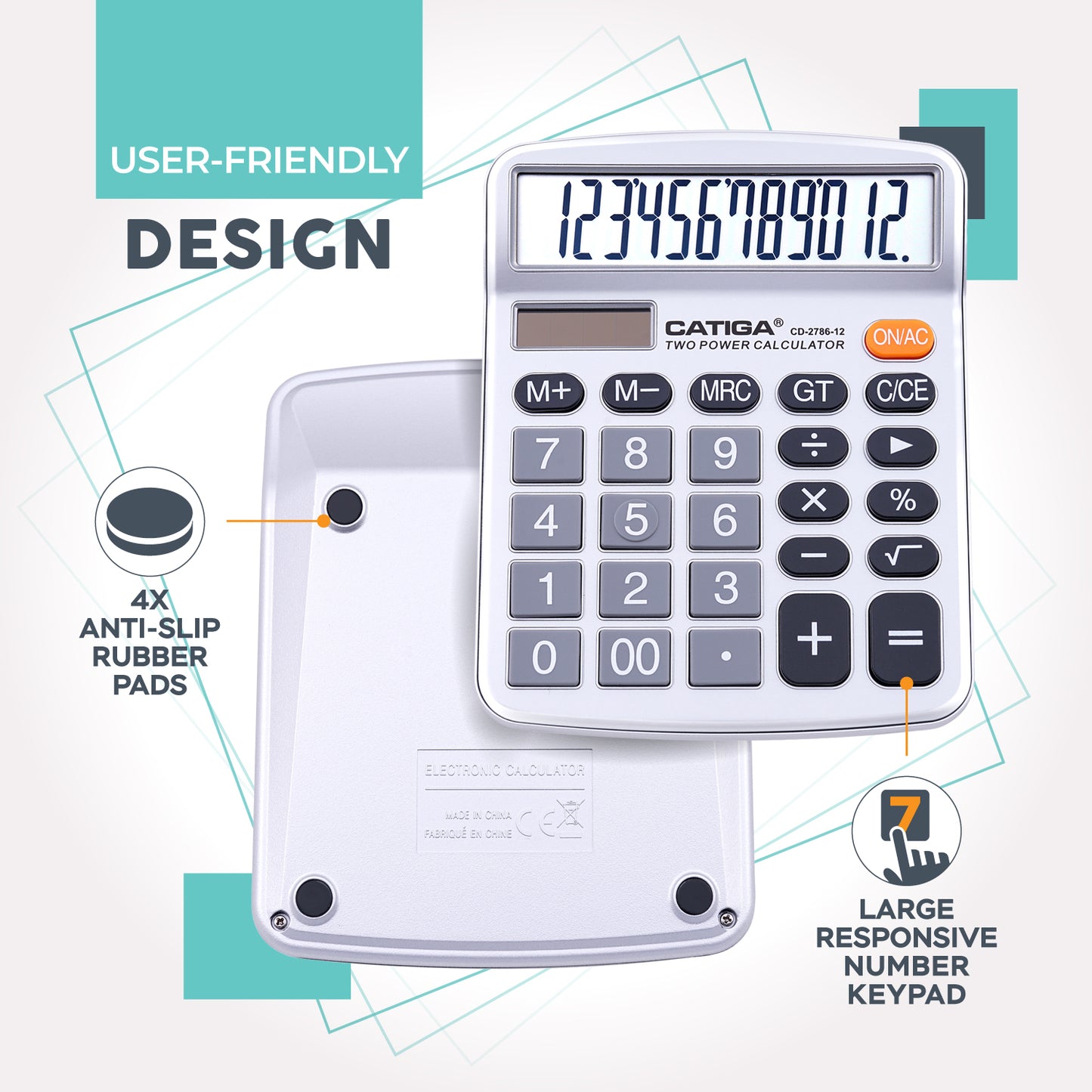 CD-2786 12-Digit Home and Office Calculator (Silver)