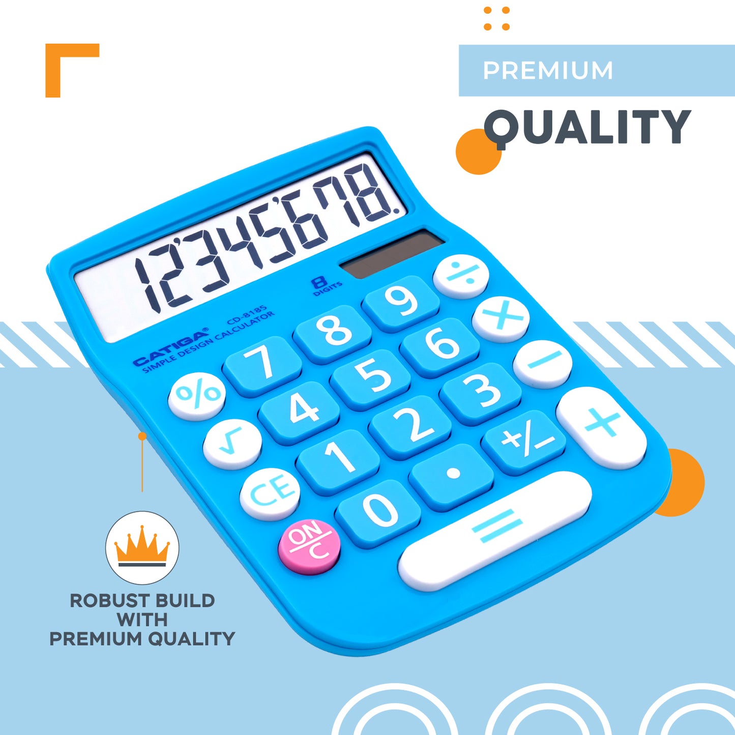 CD-8185 8-Digit Home and Office Calculator (Blue) -5 Pack