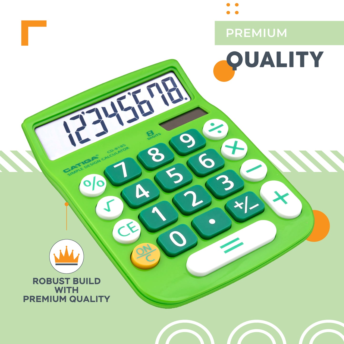 CD-8185 8-Digit Home and Office Calculator (Green)-5 Pack