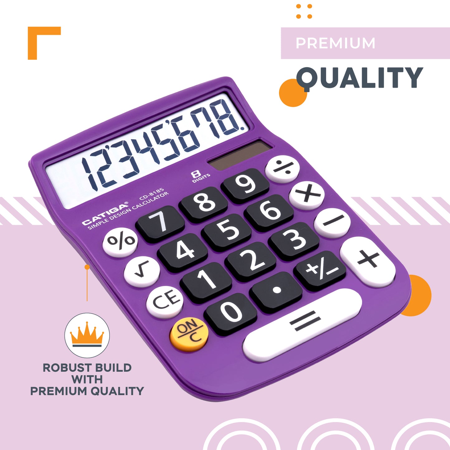 CD-8185 8-Digit Home and Office Calculator (Purple)