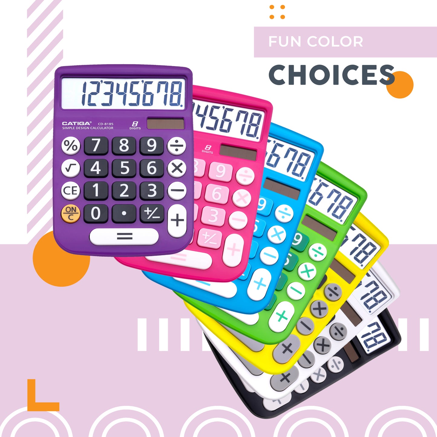 CD-8185 8-Digit Home and Office Calculator (Purple)