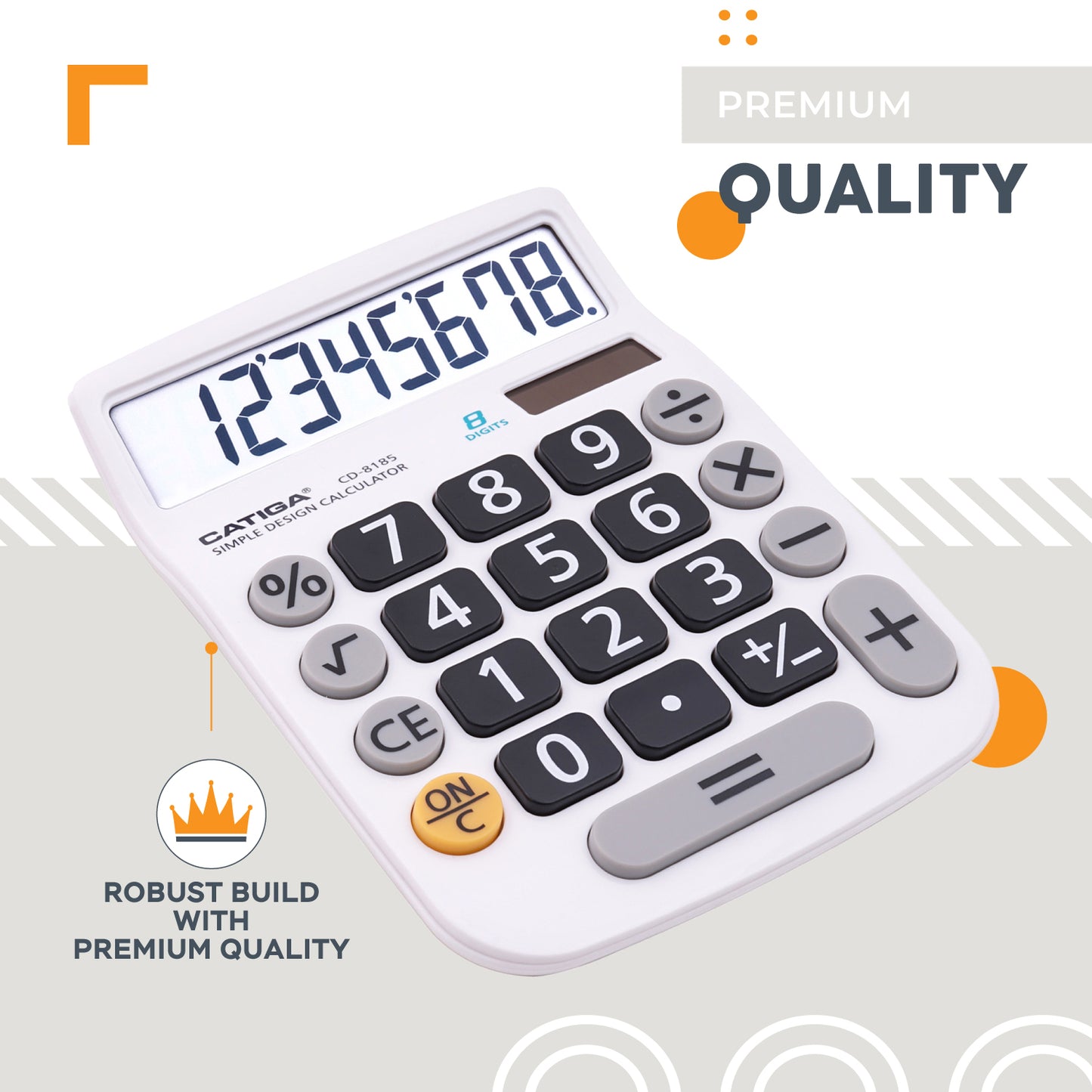 CD-8185 8-Digit Home and Office Calculator (White)