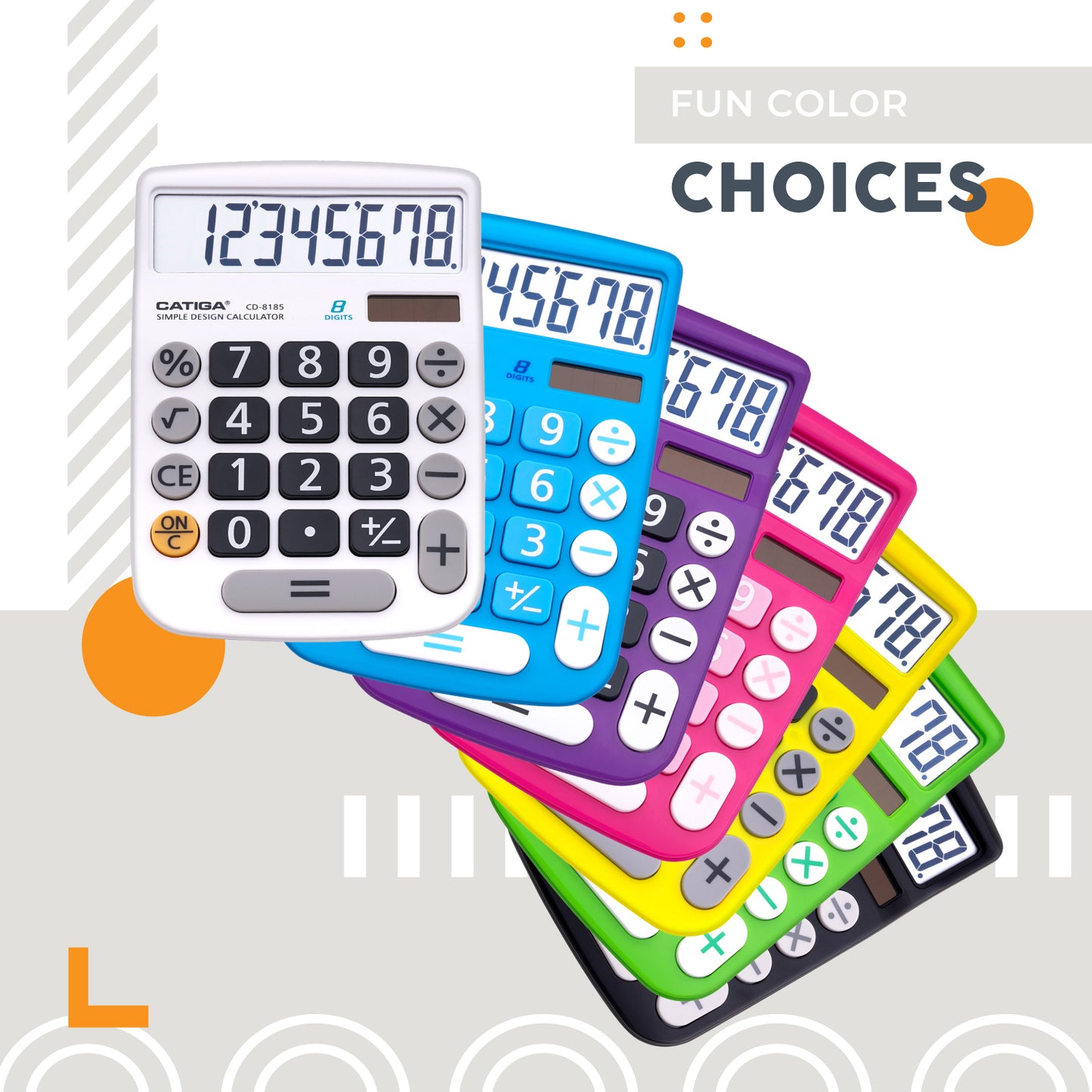 CD-8185 8-Digit Home and Office Calculator (White)