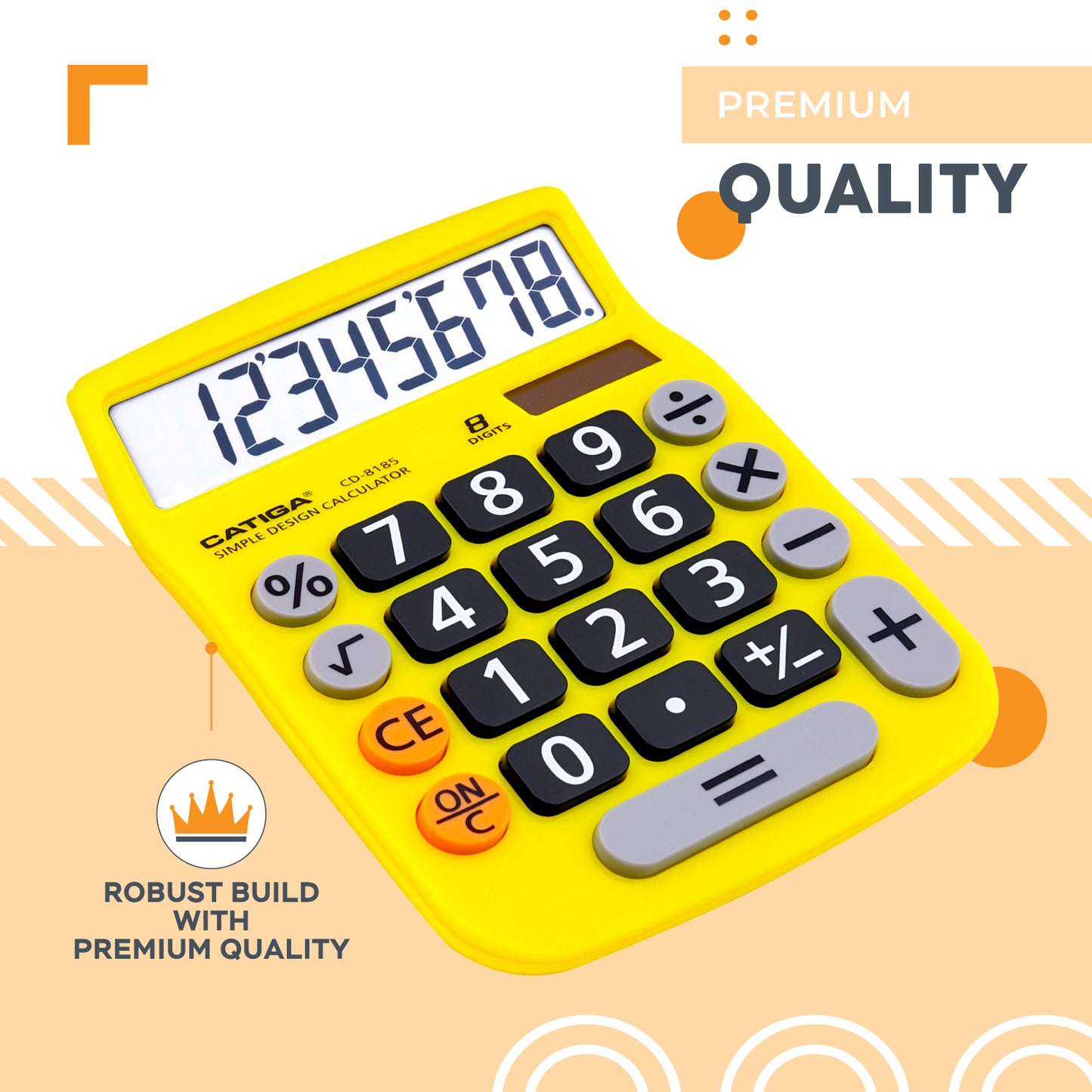 CD-8185 8-Digit Home and Office Calculator (Yellow)