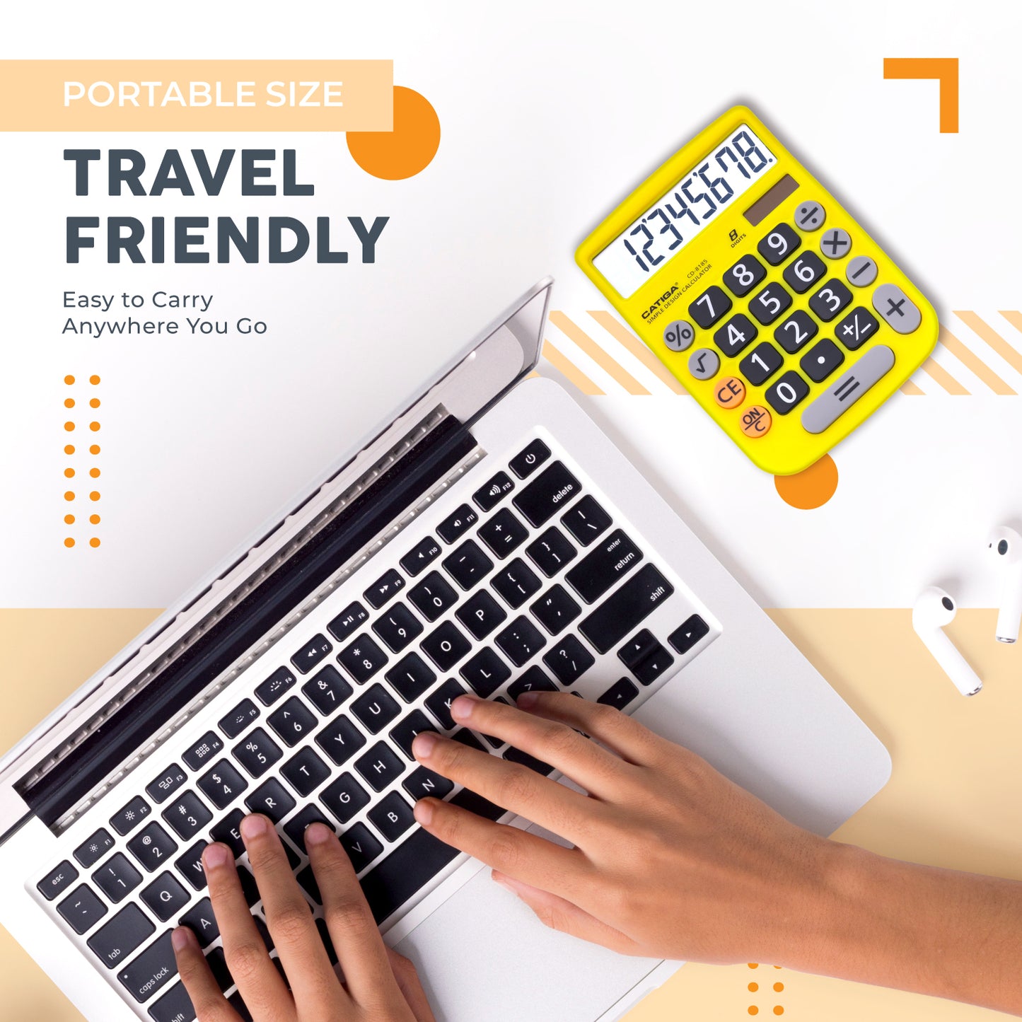 CD-8185 8-Digit Home and Office Calculator (Yellow)