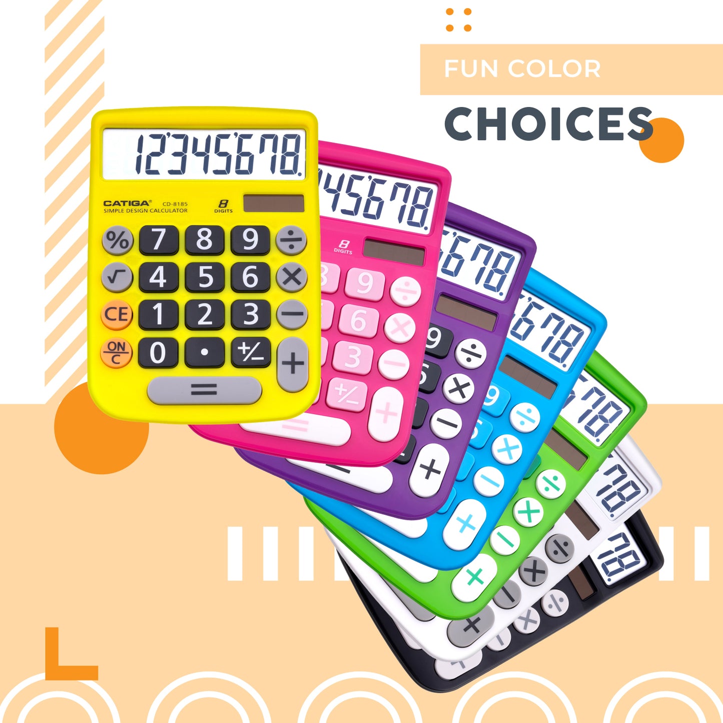 CD-8185 8-Digit Home and Office Calculator (Yellow)