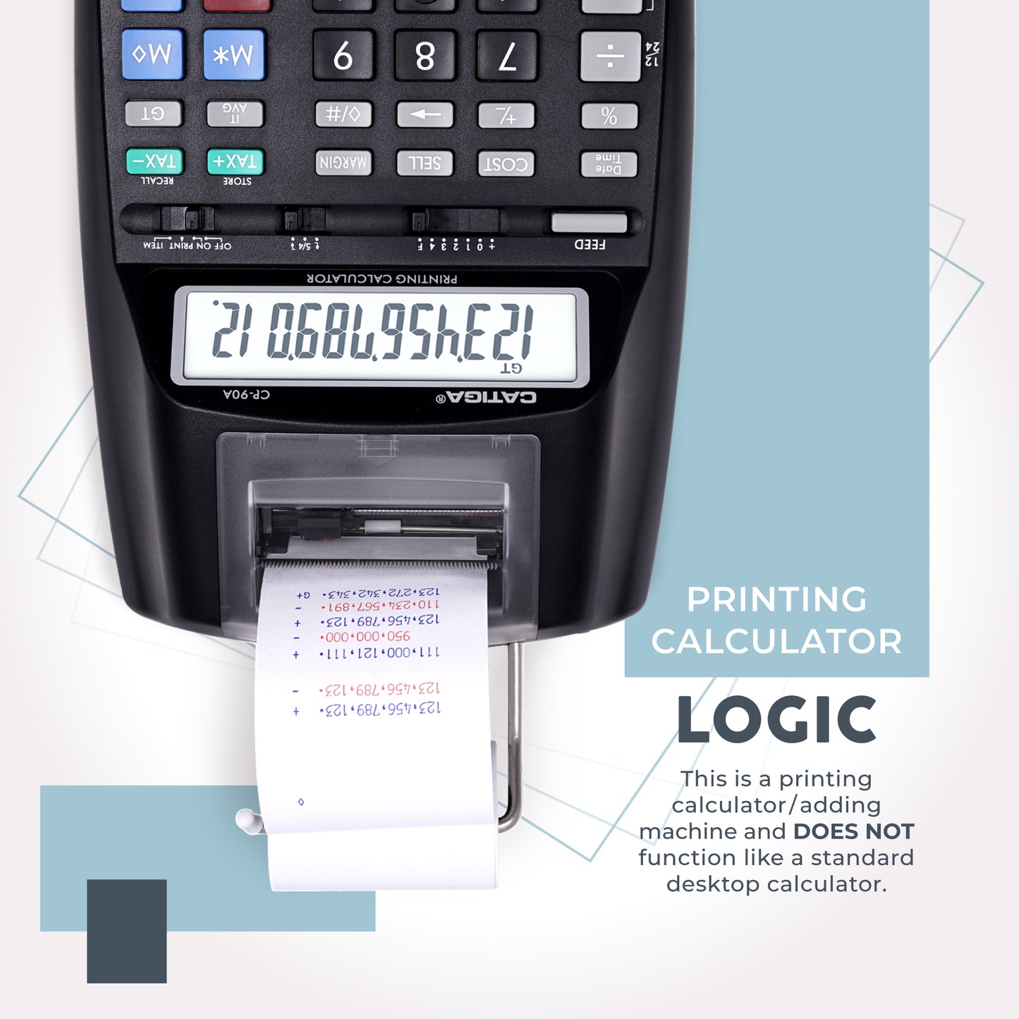 CP-90A 12-Digit Printing Calculator and Adding Machine (Black) -5 pack