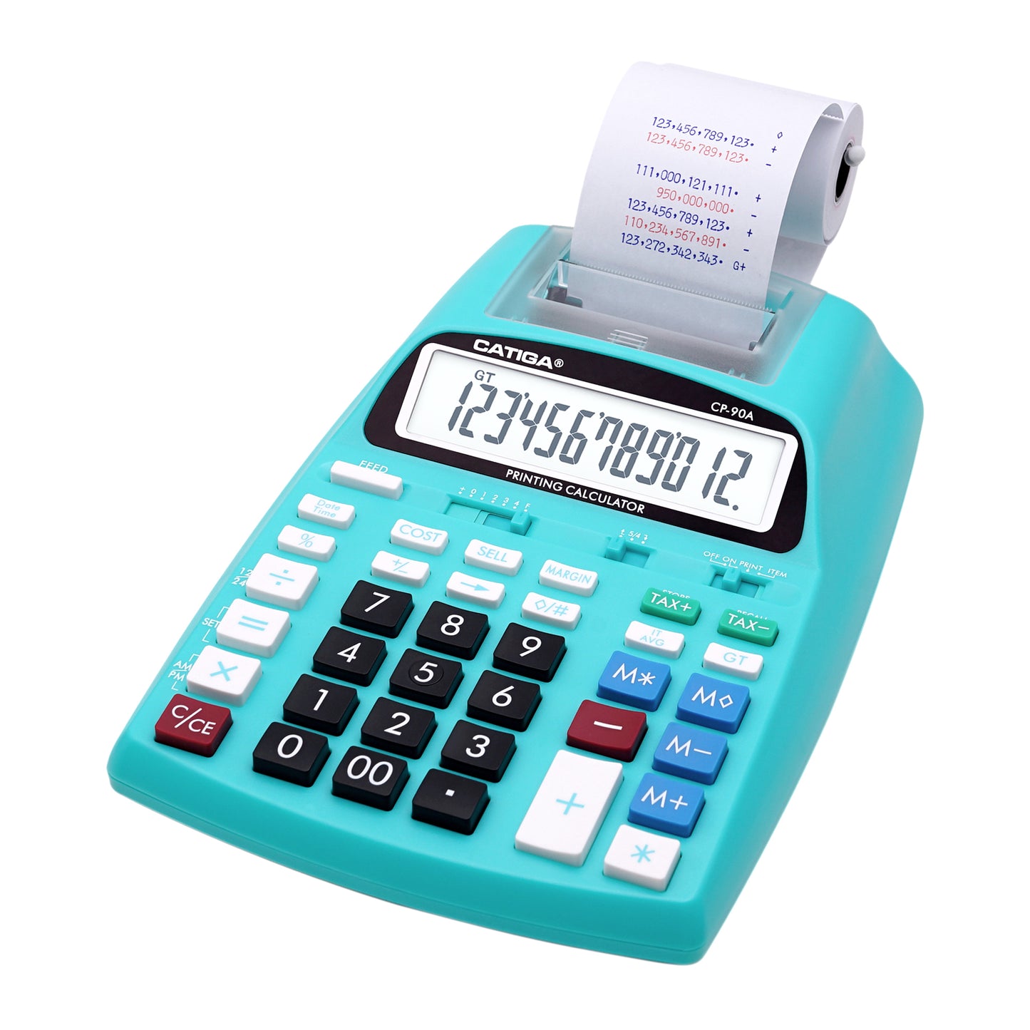 CP-90A 12-Digit Printing Calculator and Adding Machine (Light Blue)