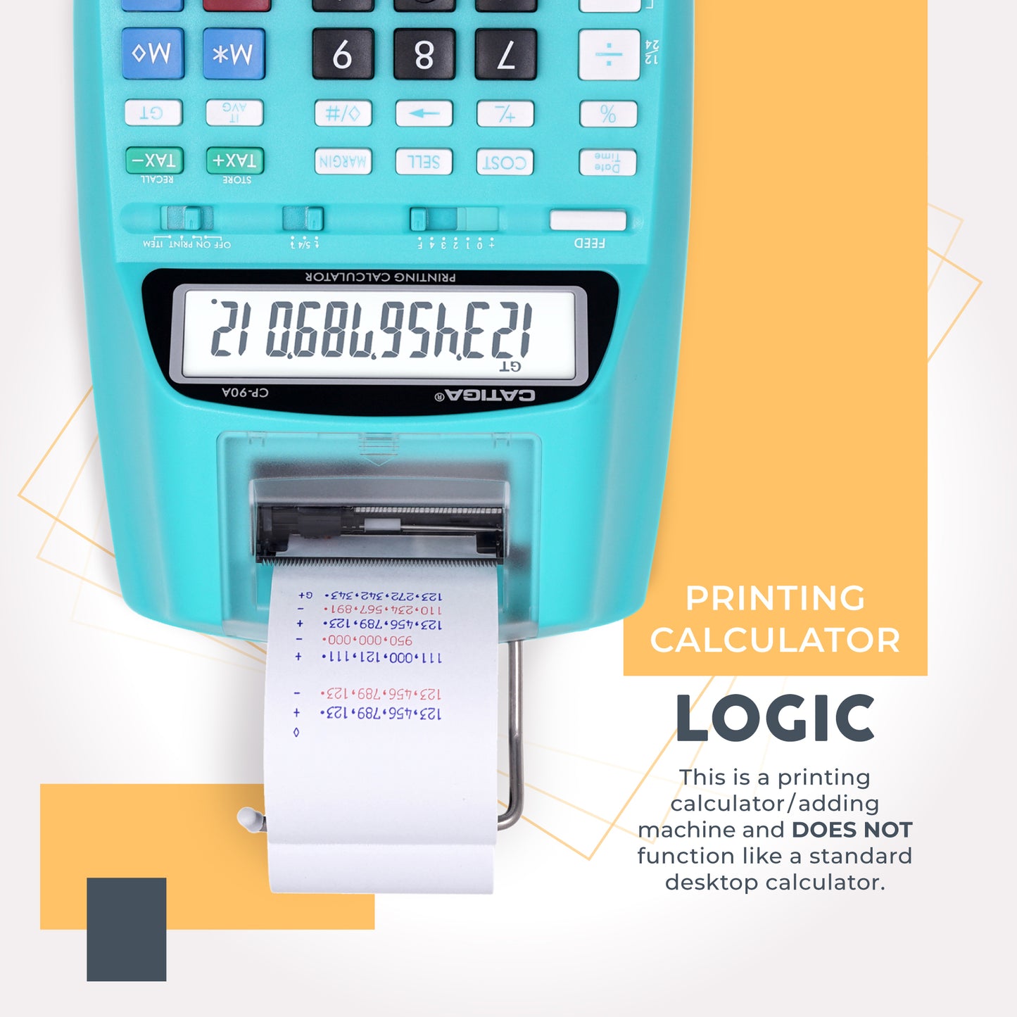 CP-90A 12-Digit Printing Calculator and Adding Machine (Light Blue)