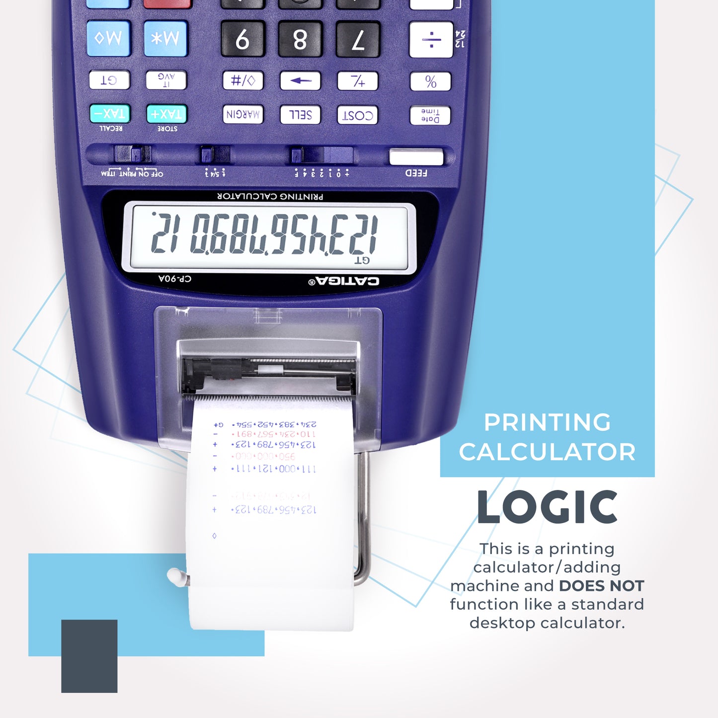 CP-90A 12-Digit Printing Calculator and Adding Machine (Purple)