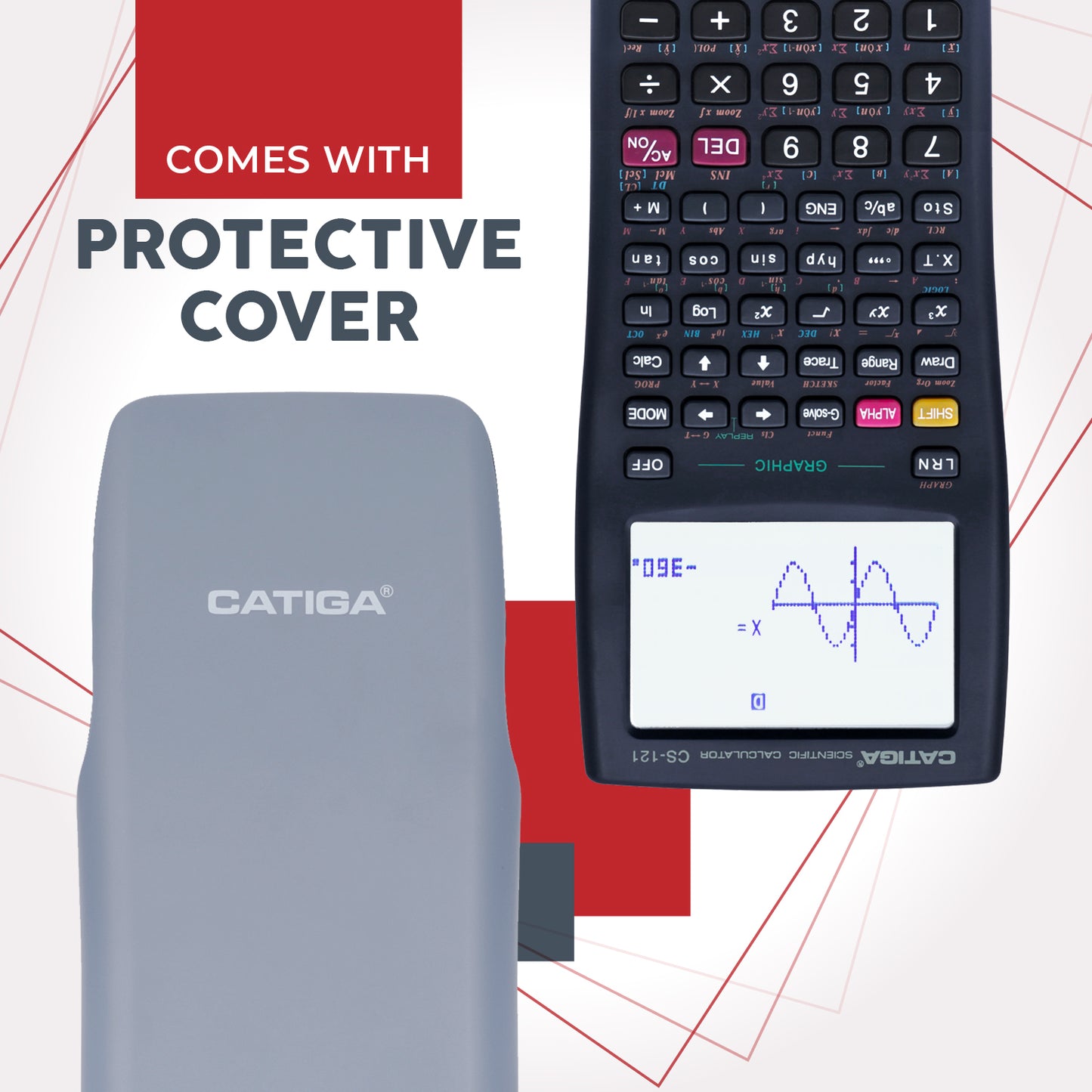 CS-121 Scientific Calculator with Graphic Functions (Black) -5 pack