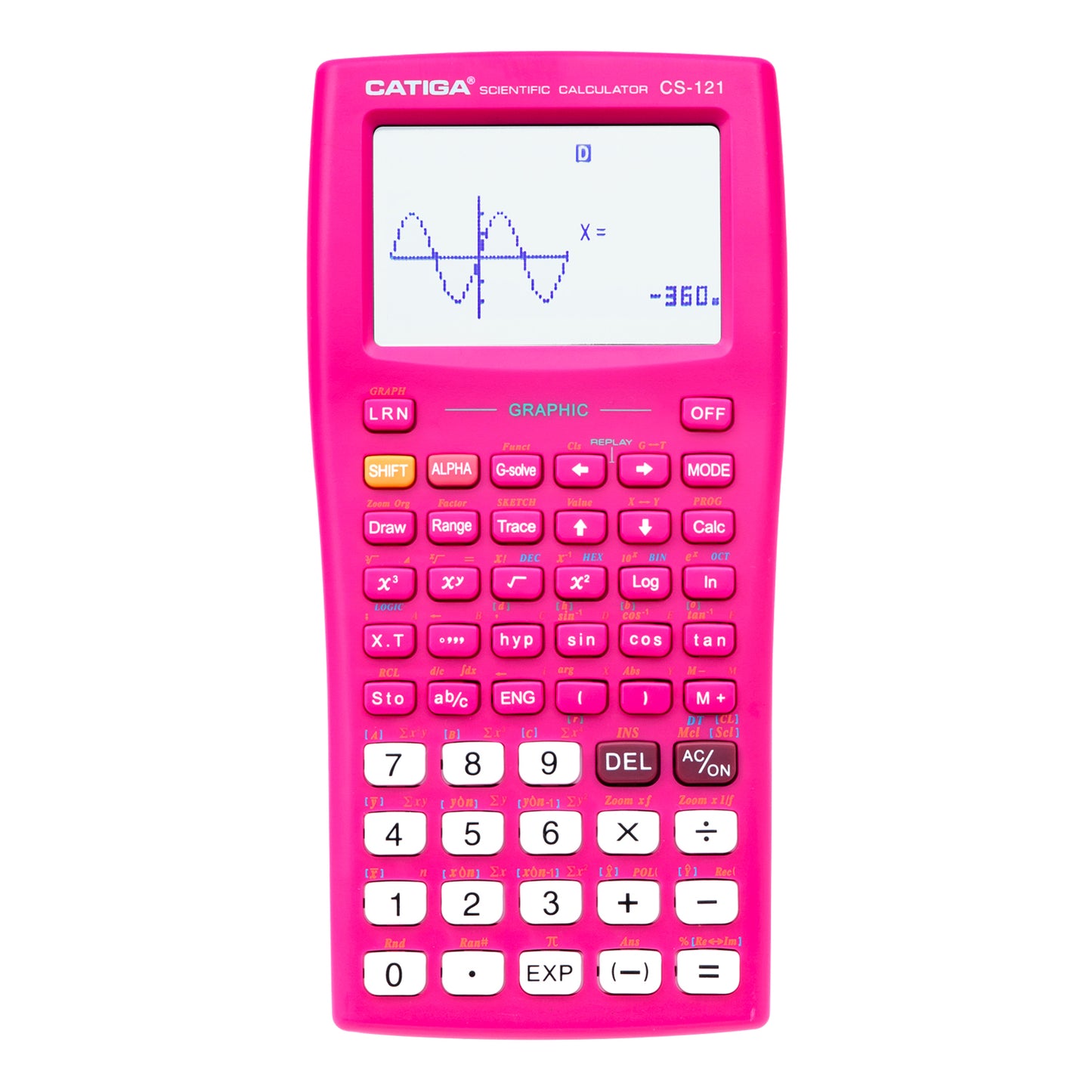CS-121 Scientific Calculator with Graphic Functions (Pink)