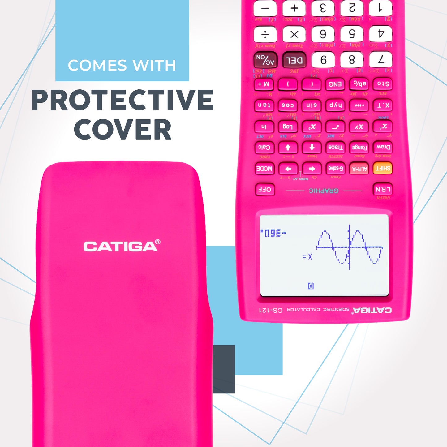 CS-121 Scientific Calculator with Graphic Functions (Pink)