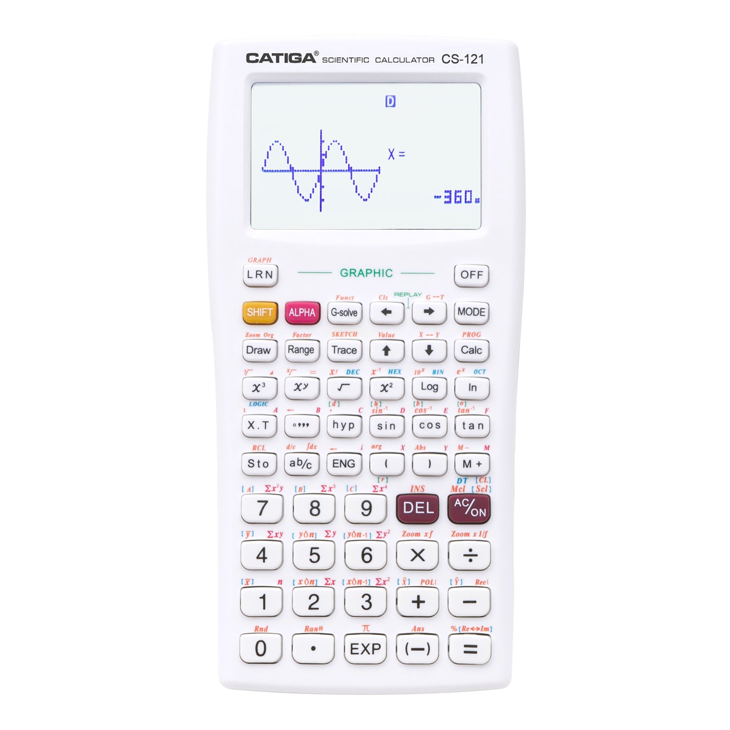 CS-121 Scientific Calculator with Graphic Functions (White)