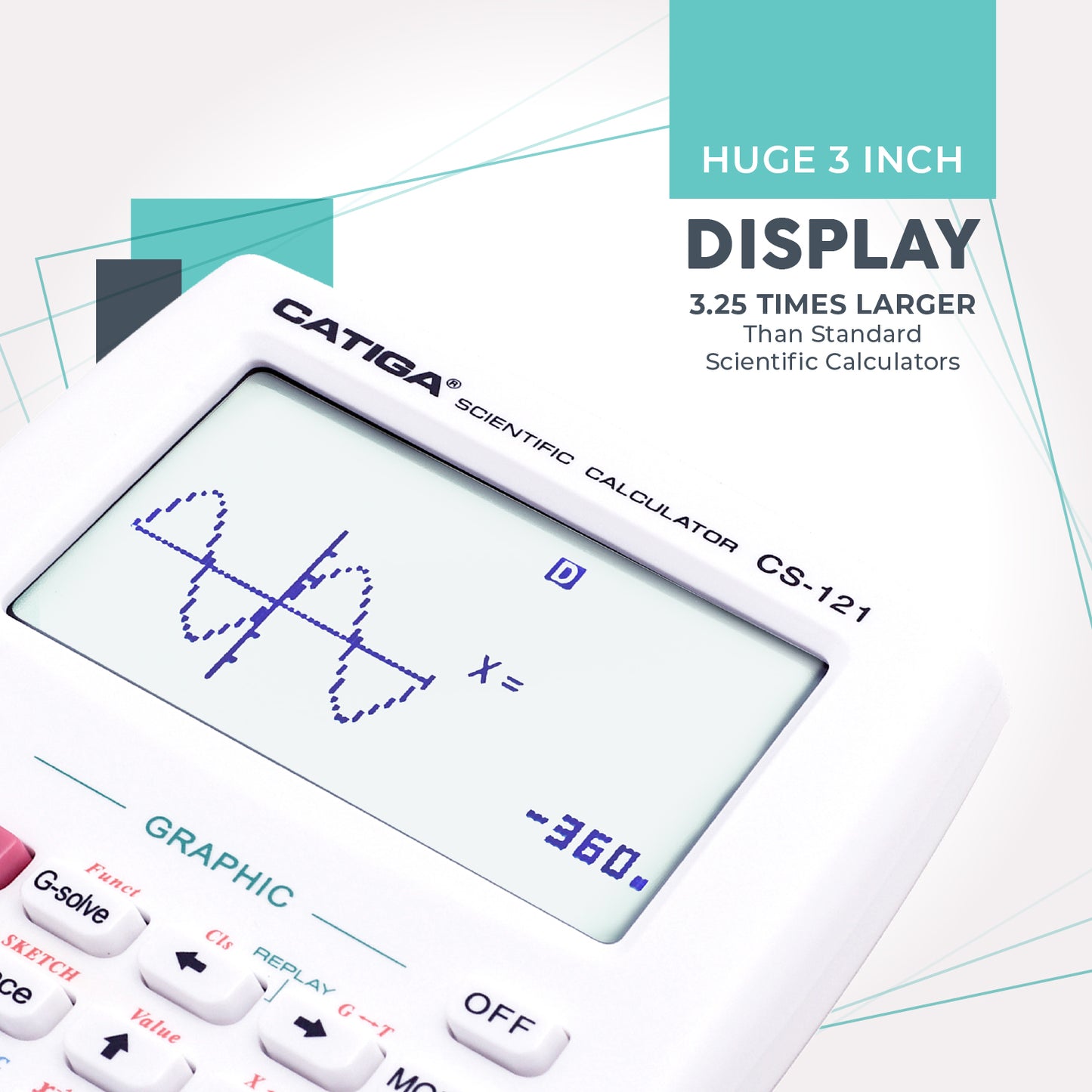 CS-121 Scientific Calculator with Graphic Functions (White)